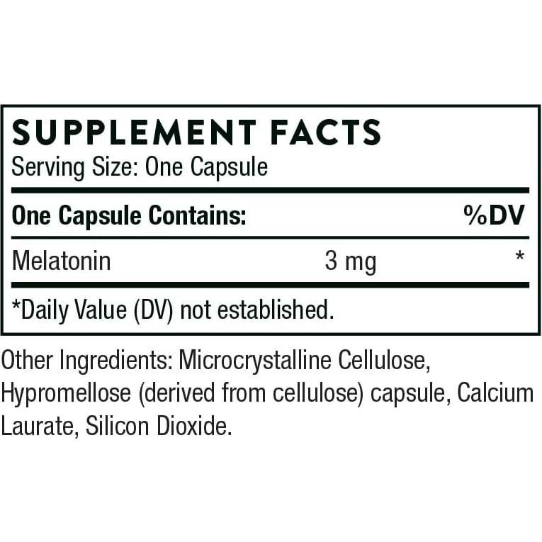 Melatonina Thorne 3mg - Sueño Reparador 60 Cápsulas