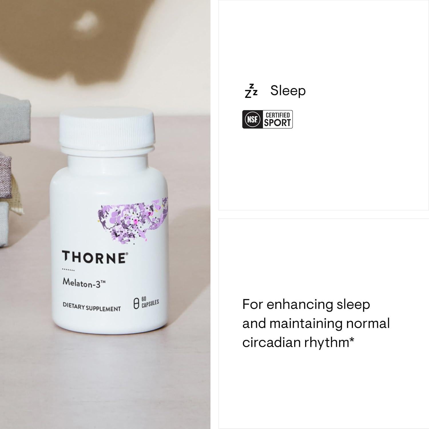 Melatonina Thorne 3mg - Sueño Reparador 60 Cápsulas