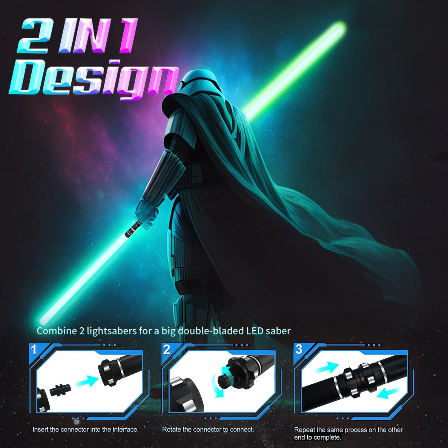 Sables de Luz Expandibles Beyondtrade 2 en 1 RGB 43-81 cm