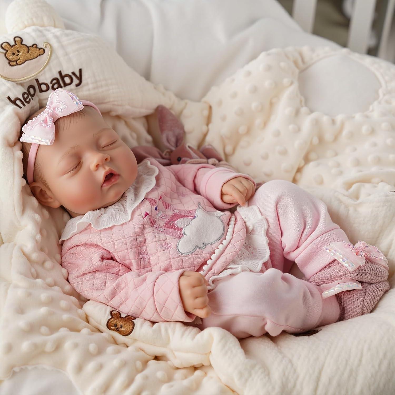 Muñeca Reborn BABESIDE Skylar 43 cm Rosa Realista