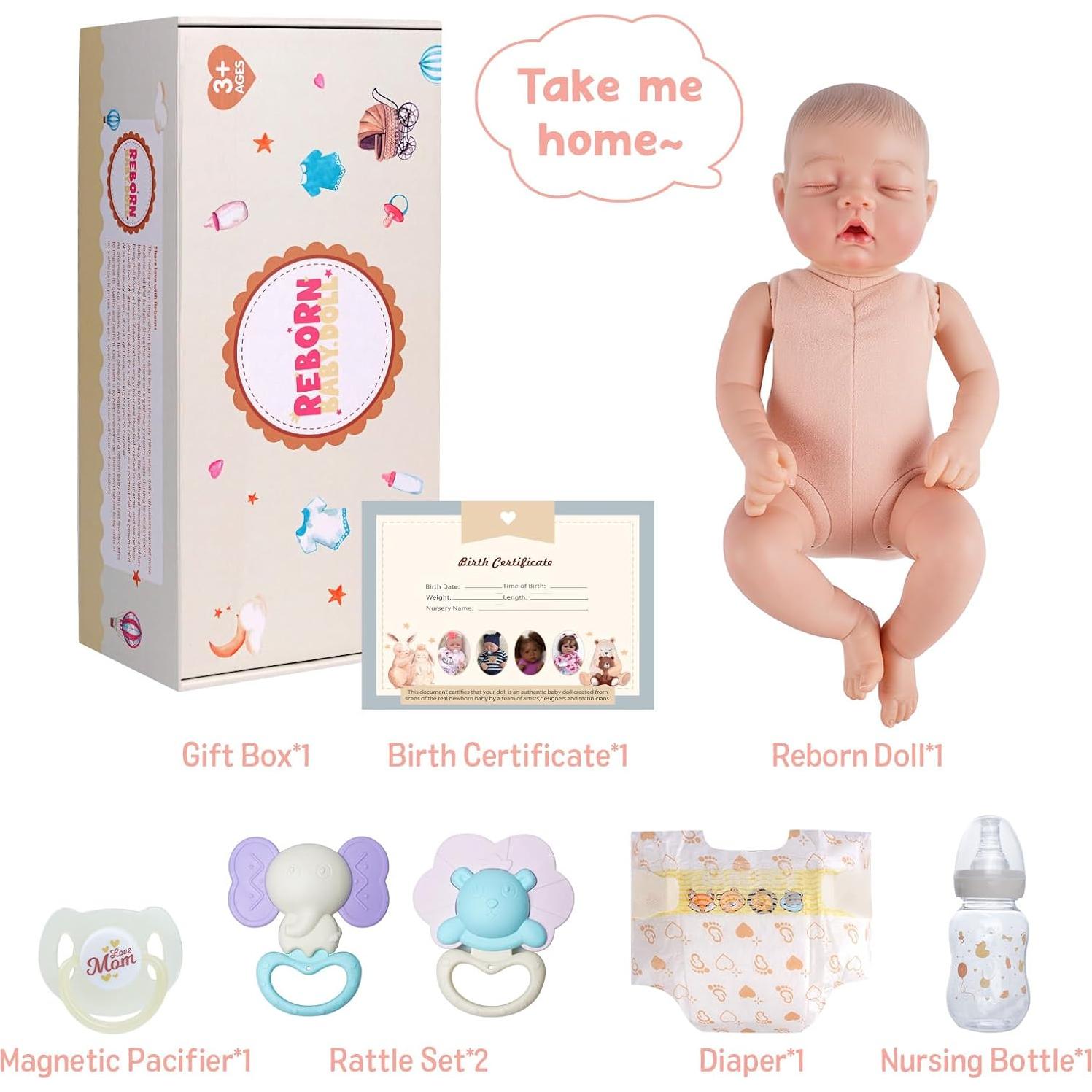 Muñeca Reborn BABESIDE Skylar 43 cm Rosa Realista