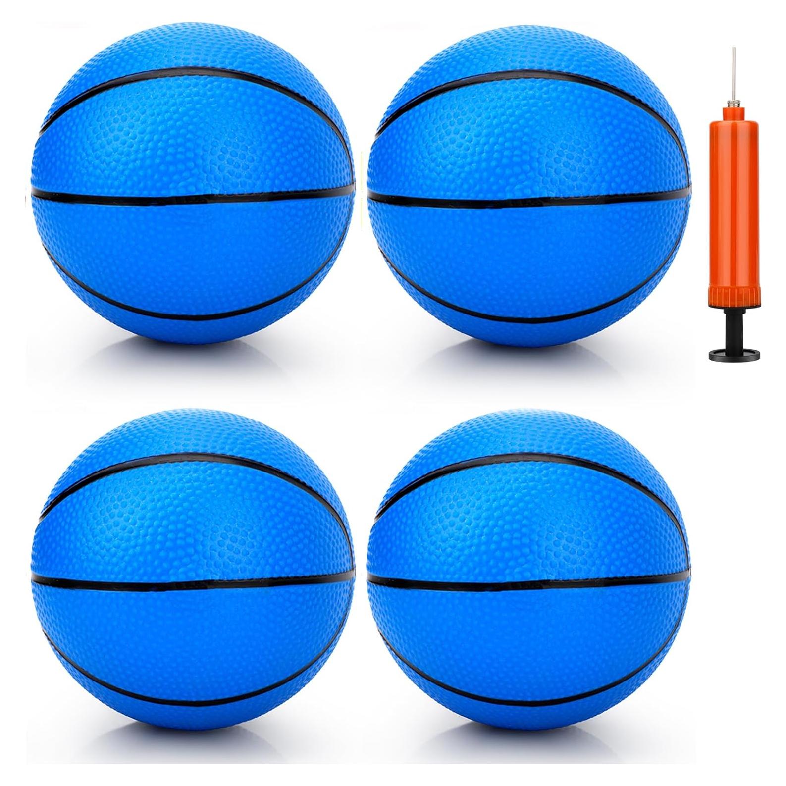 Mini baloncesto de goma Anzmtosn 7" para interiores 4 PCS