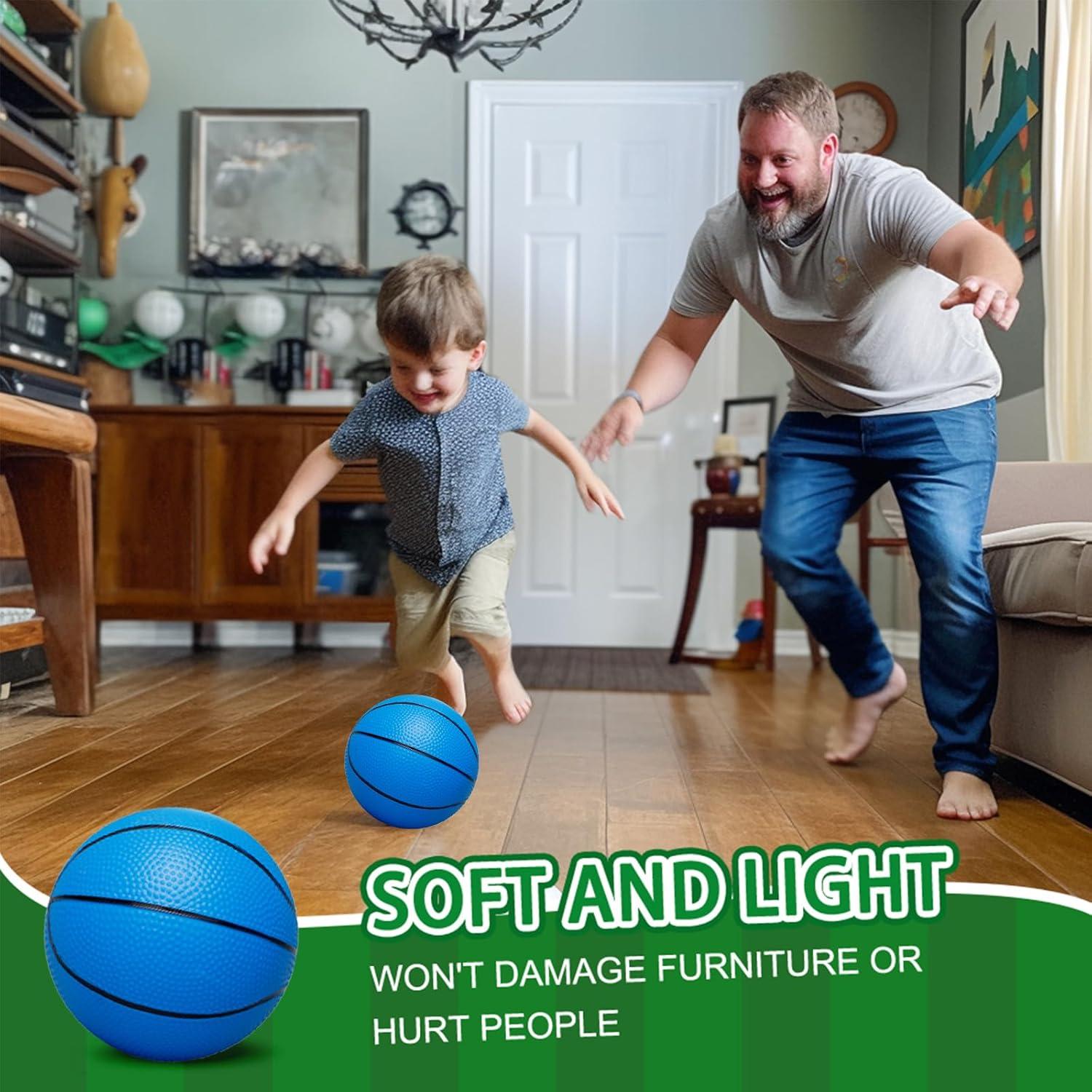 Mini baloncesto de goma Anzmtosn 7" para interiores 4 PCS