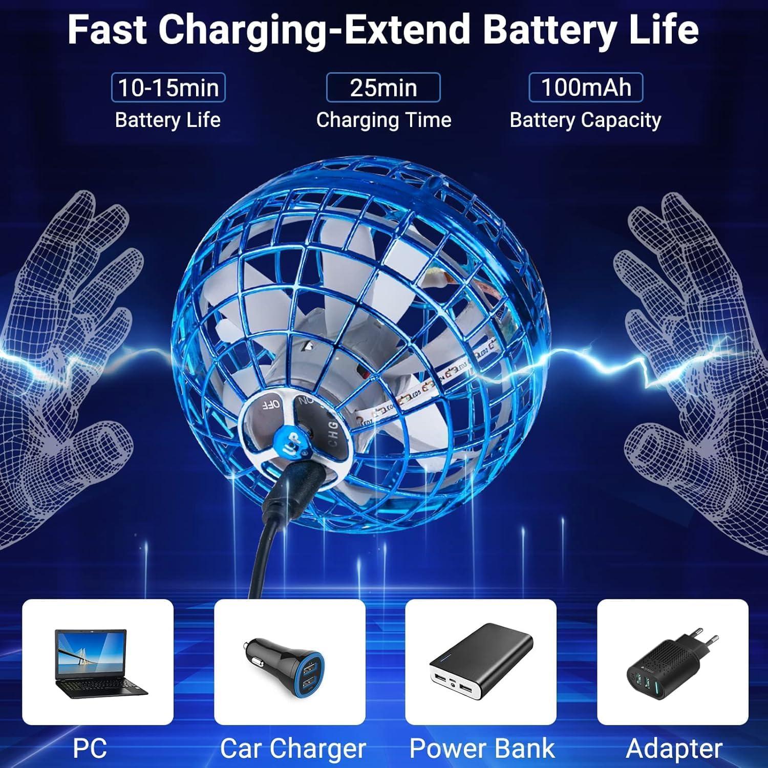 Bola Voladora Cósmica OKPOW TSM006-B RGB USB Recargable