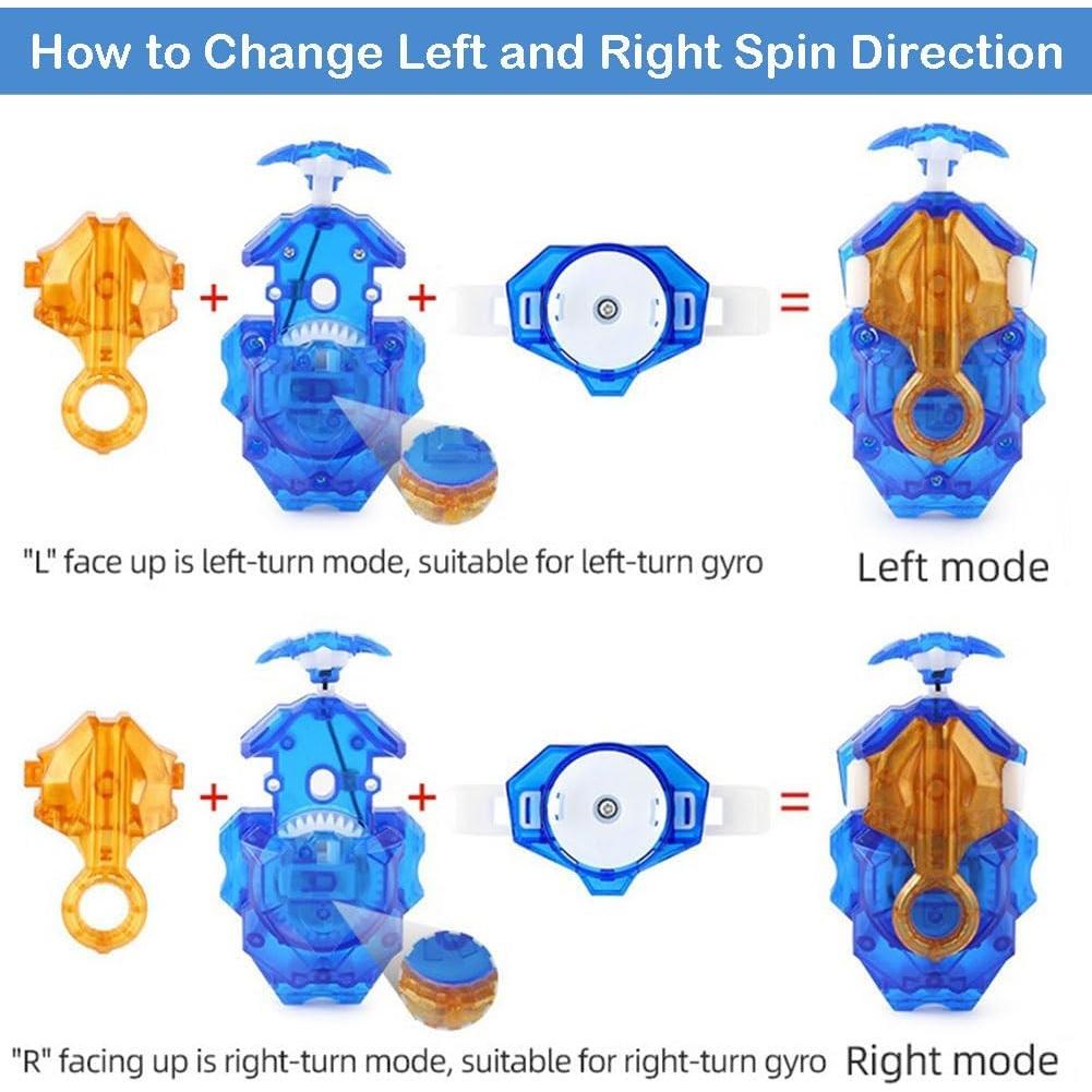 Lanzador Bey Burst DB Azul con agarre y rotación L&R