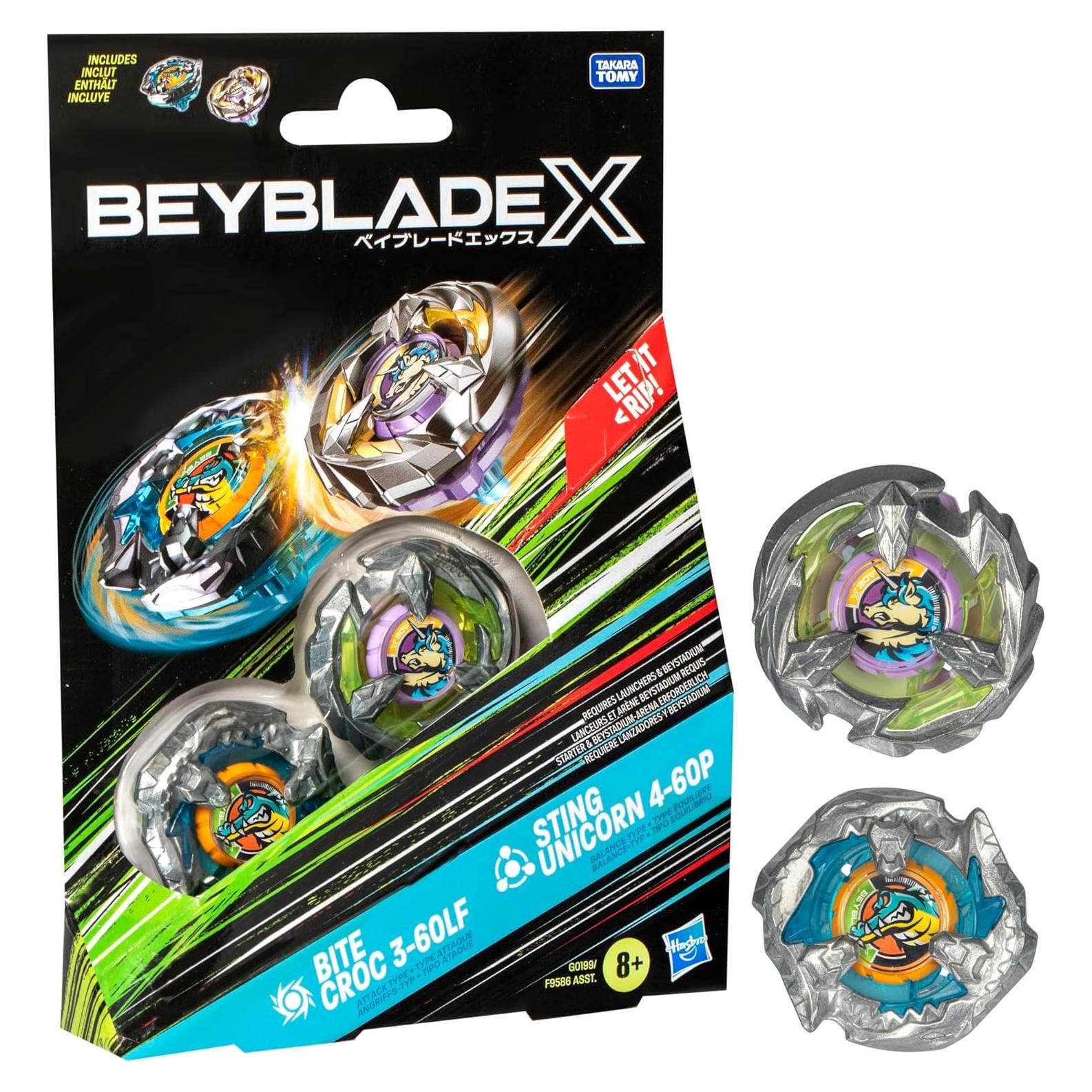 Set Beyblade X Bite Croc y Sting Unicorn - 2 Tops de Batalla