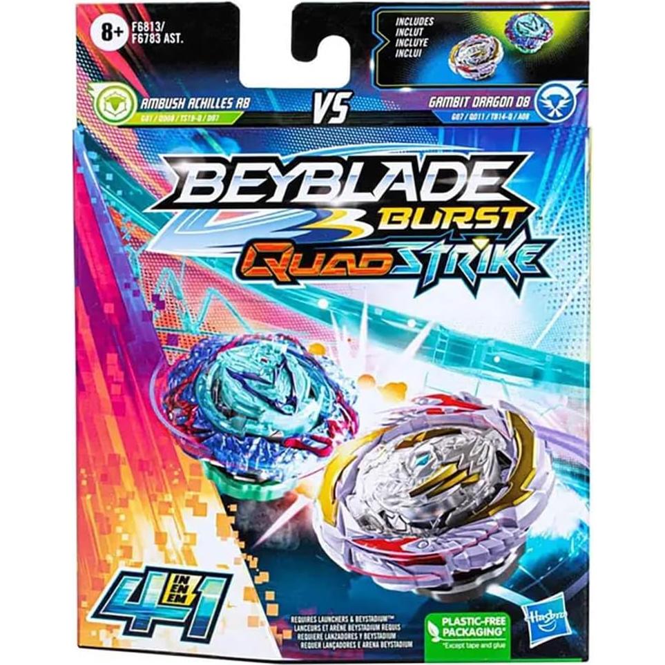 Beyblade Burst QuadStrike Doble Dragón Gambit y Aquiles