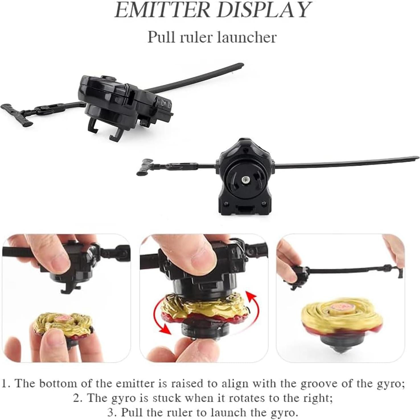 Lanzador de Metal Fusion BUPASAK para Beyblades - Negro