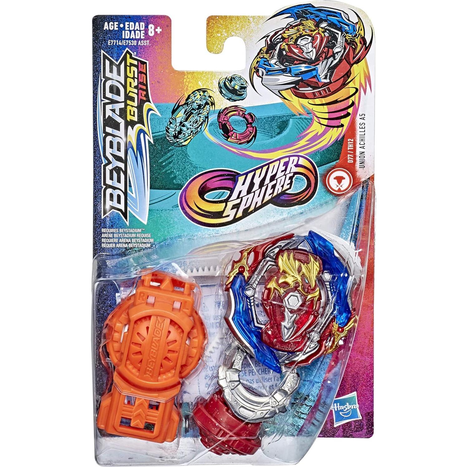 Beyblade Burst Rise Hypersphere Union Achilles A5 Starter Pack - Balance Type Battling Top Toy and Right/Left-Spin Launcher, Ages 8 and Up