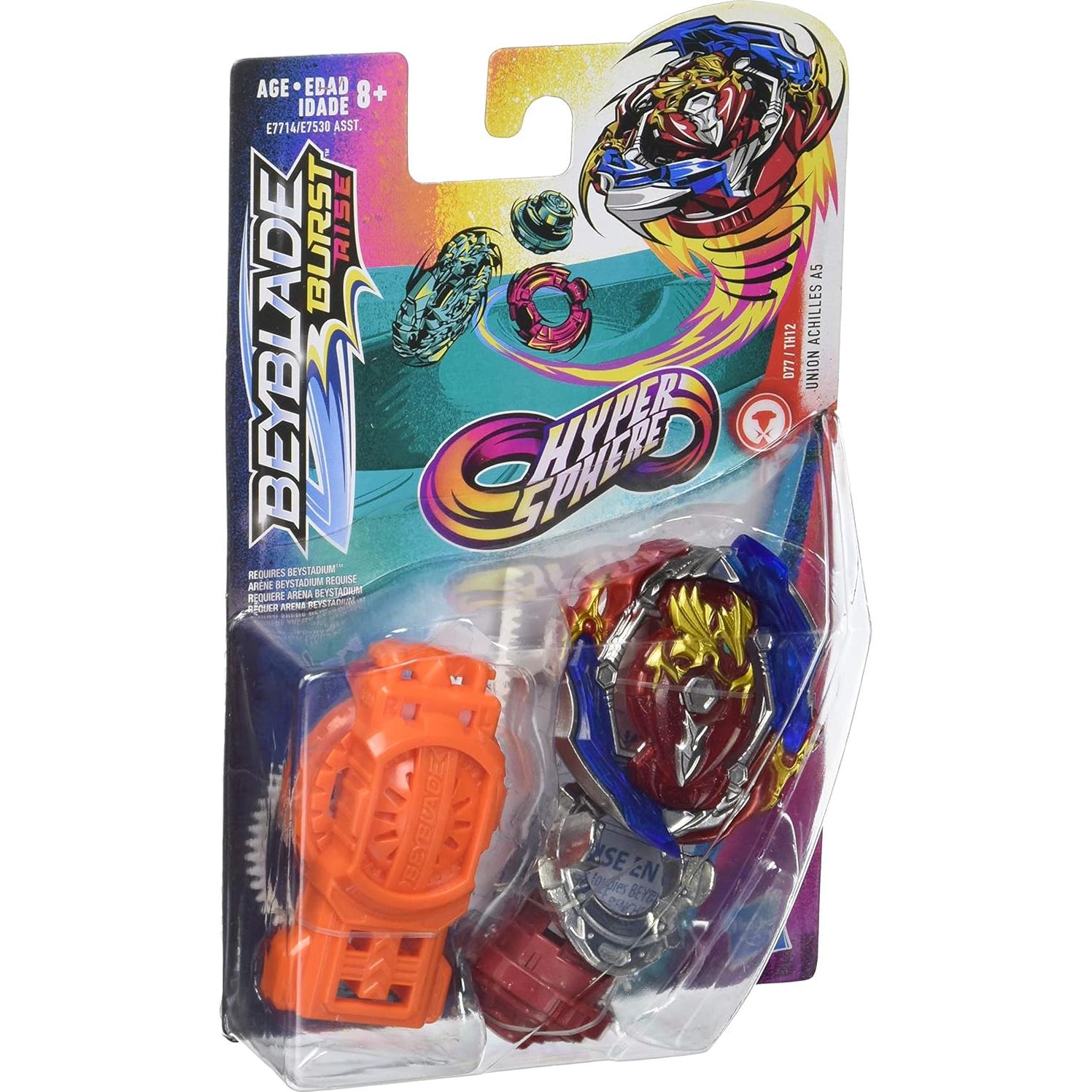 Beyblade Burst Rise Hypersphere Union Achilles A5 Starter Pack - Balance Type Battling Top Toy and Right/Left-Spin Launcher, Ages 8 and Up