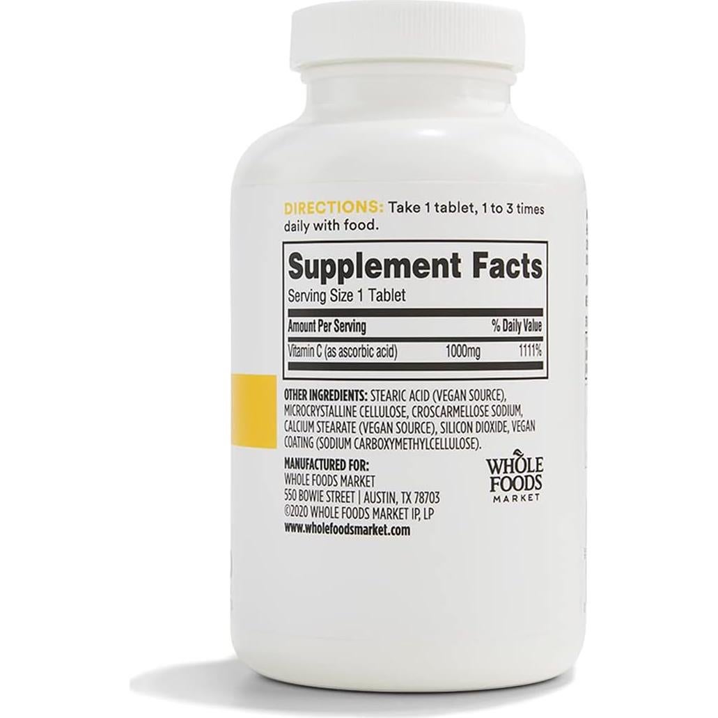 Vitamina C 1000mg 365 Whole Foods - Vegana 250 Tabletas