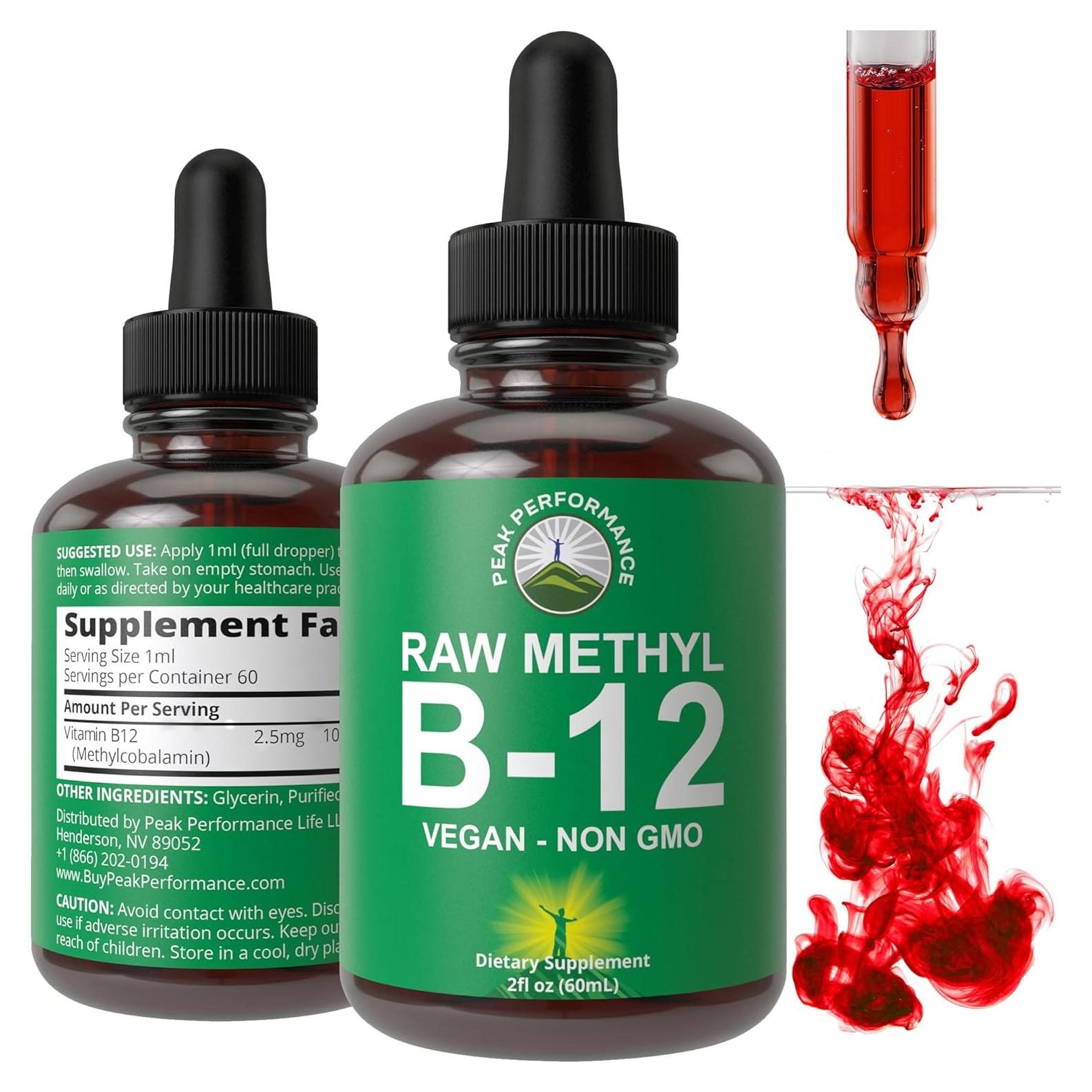 Gotas Líquidas de Metil B12 Vegano Peak Performance 59 ml