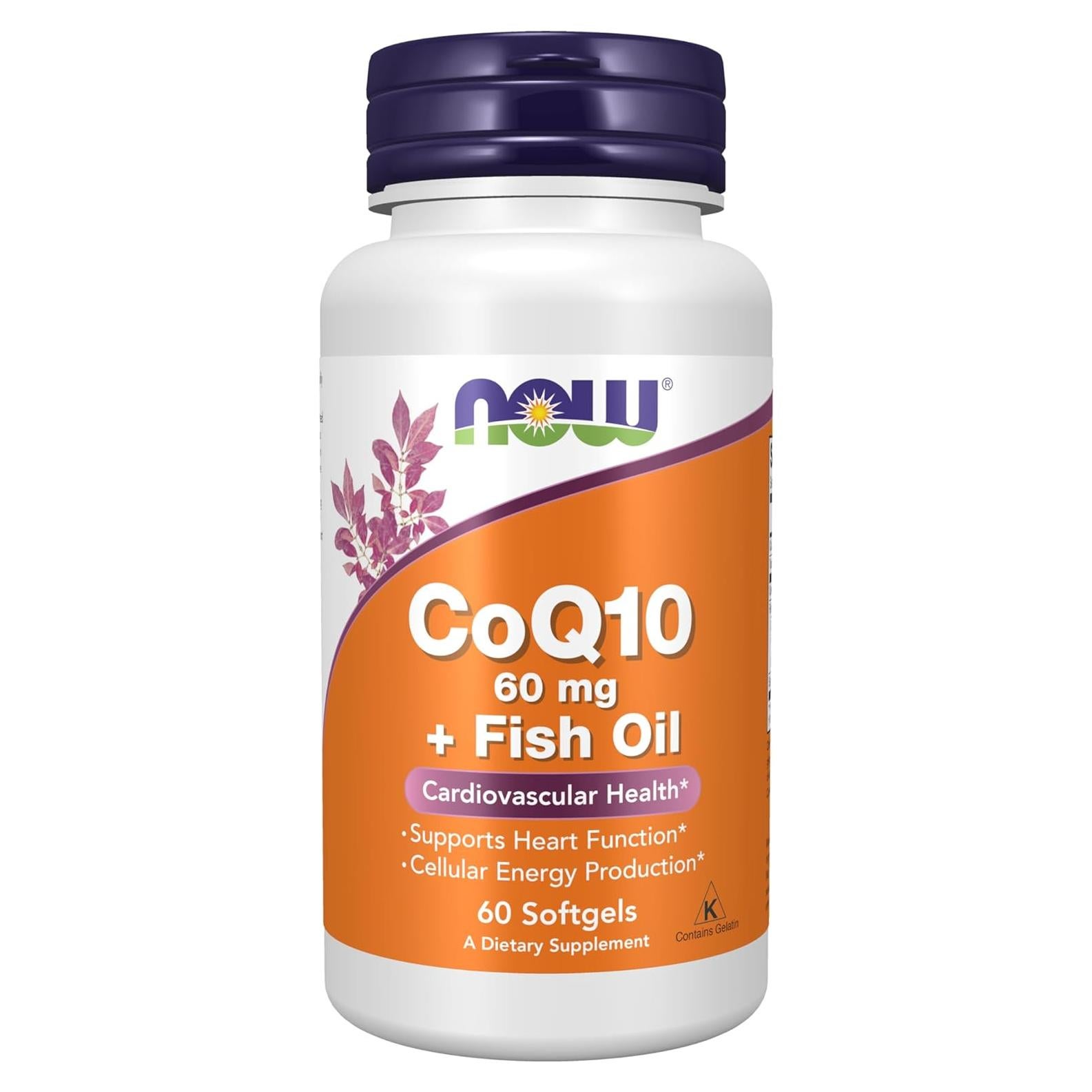 NOW Foods CoQ10 60 mg con Omega 3 60 Gelatinas Blandas