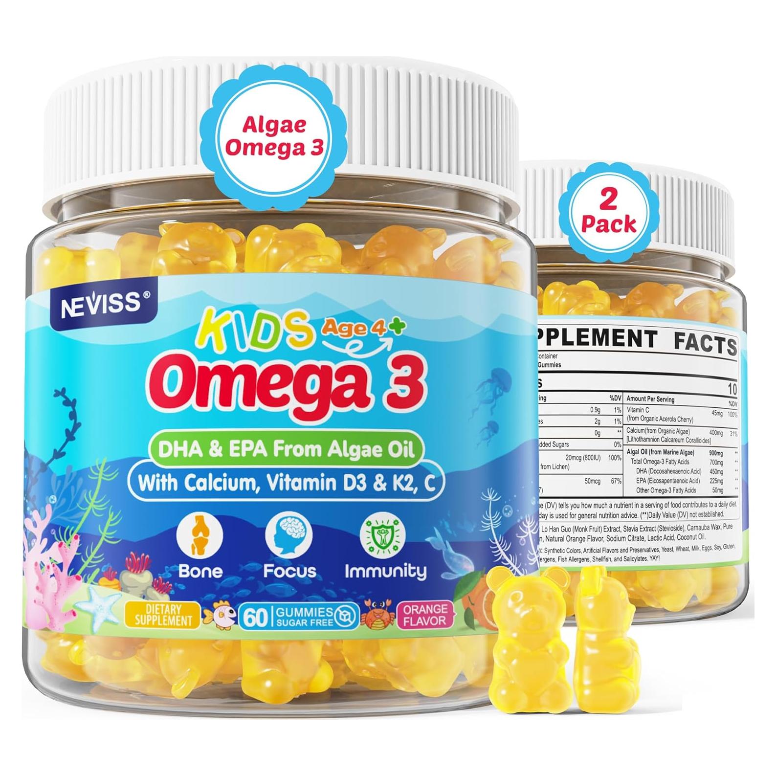 Gomitas Omega 3 para Niños NEVISS - Sin Sabor a Pescado