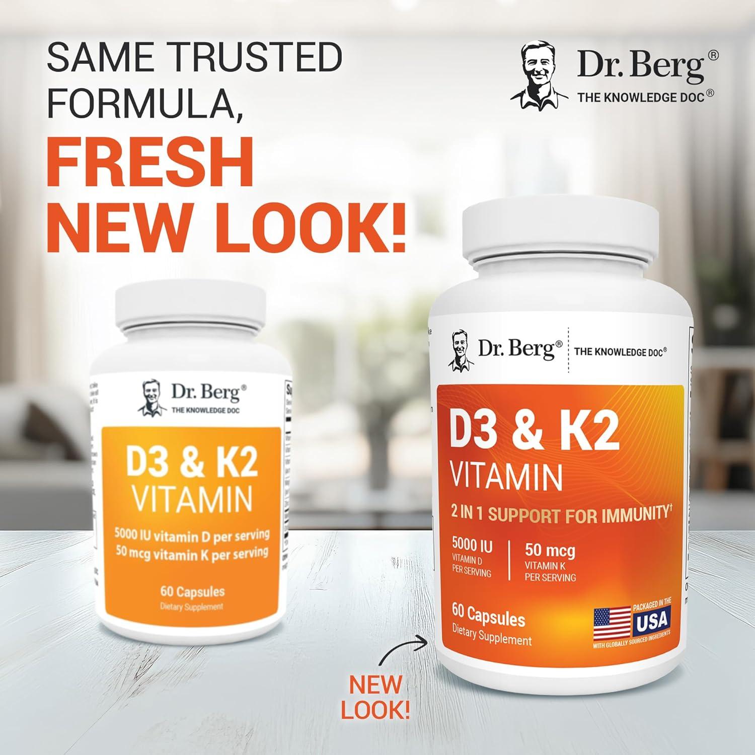 Suplemento Vitamina D3 K2 Dr. Berg 5000 UI - 60 Cápsulas
