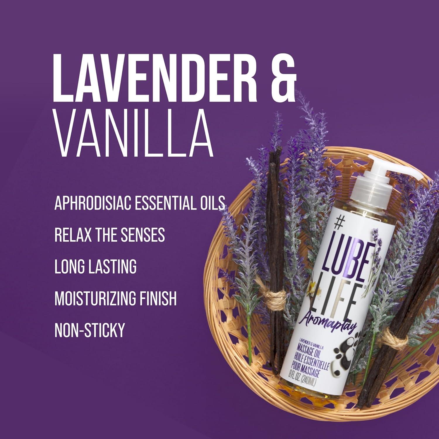 #Lube Life Aceite de Masaje Aromaplay Lavanda y Vainilla 236.6 ml