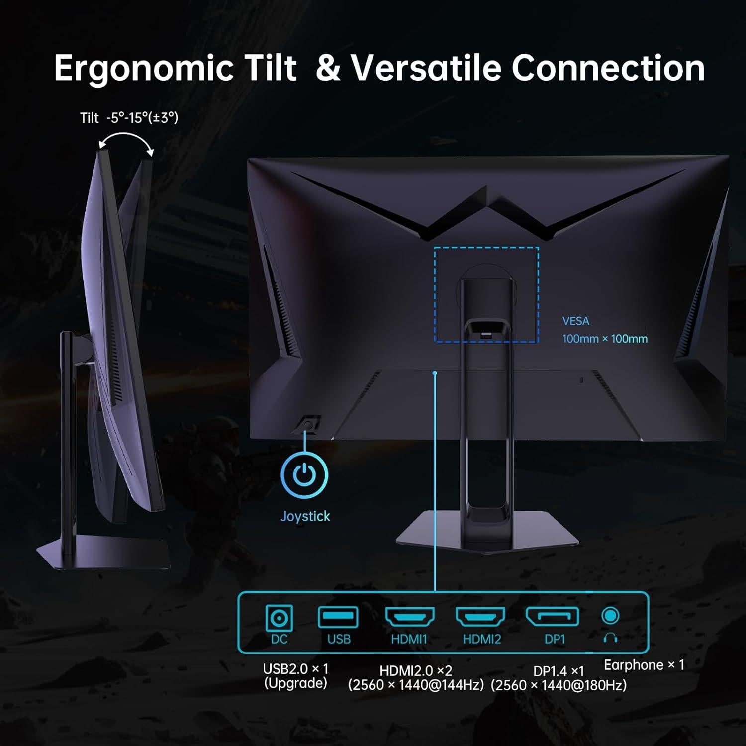 Monitor Gamer KTC H27T22S 27" QHD 180Hz 1ms IPS
