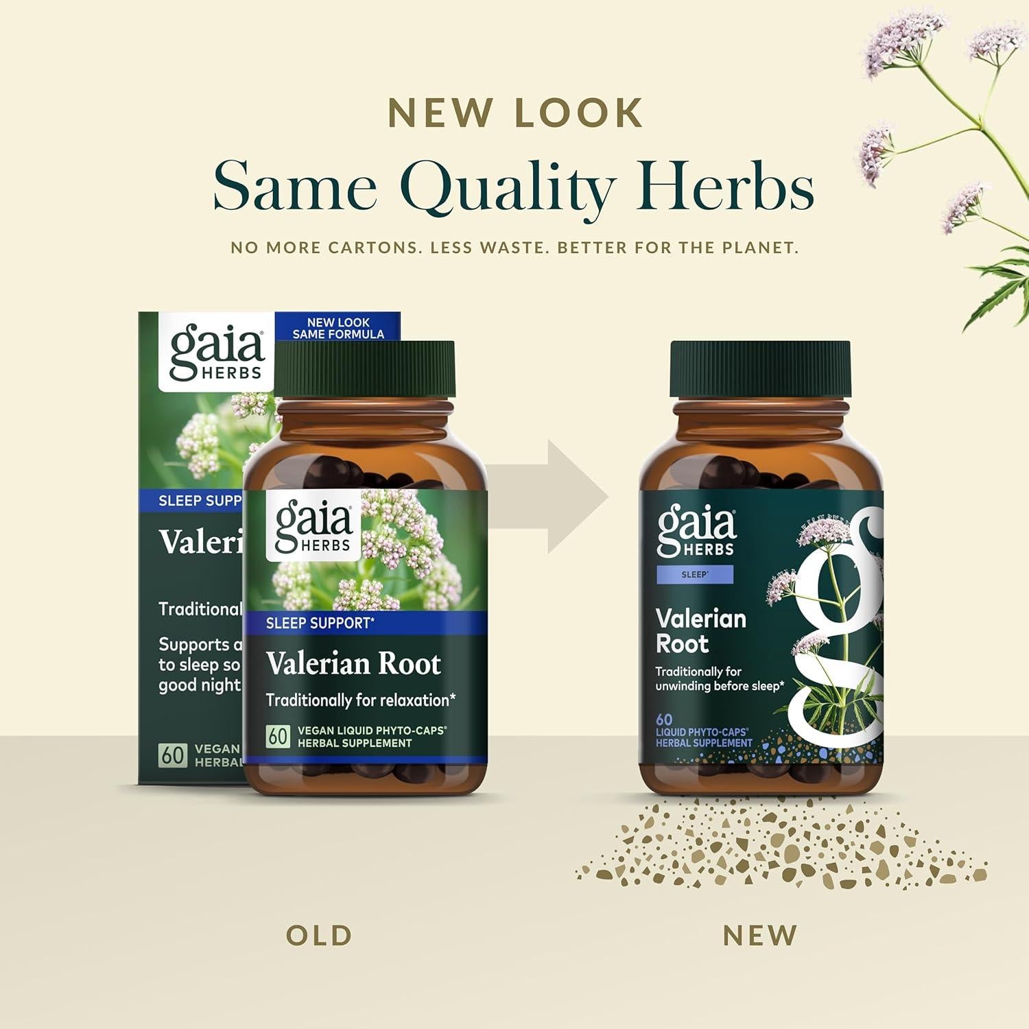 Raíz de Valeriana Gaia Herbs - 60 Cápsulas Veganas para Sueño
