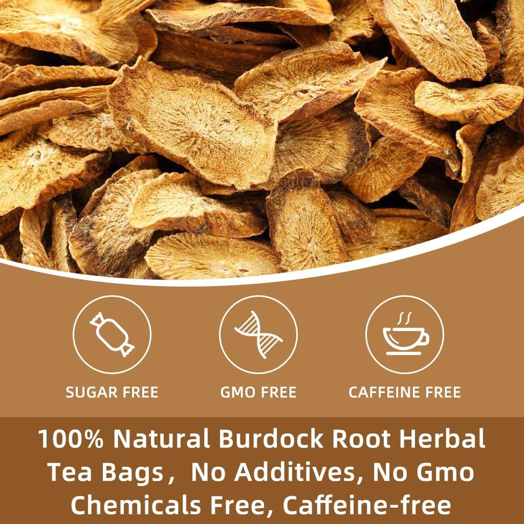 Té de Raíz de Bardana WOGORGT - 40 Bolsitas Sin Cafeína