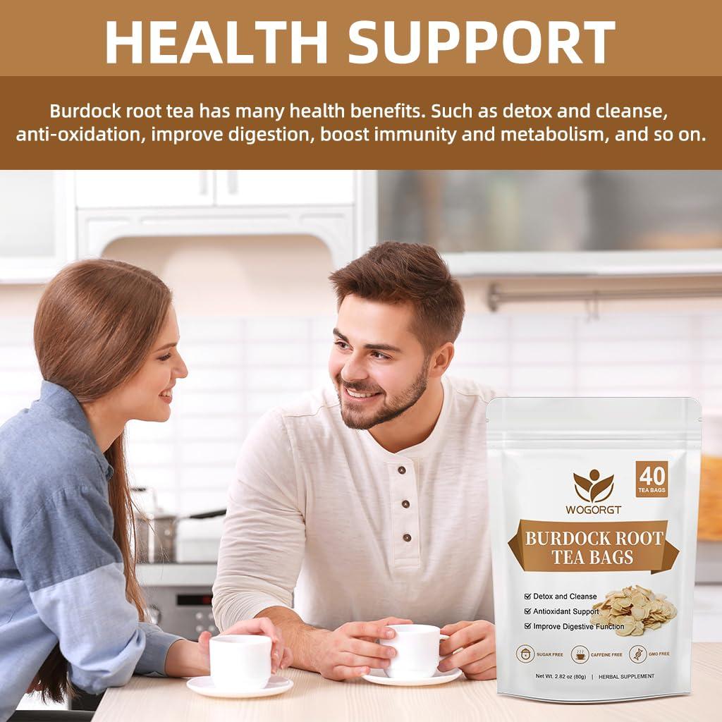 Té de Raíz de Bardana WOGORGT - 40 Bolsitas Sin Cafeína