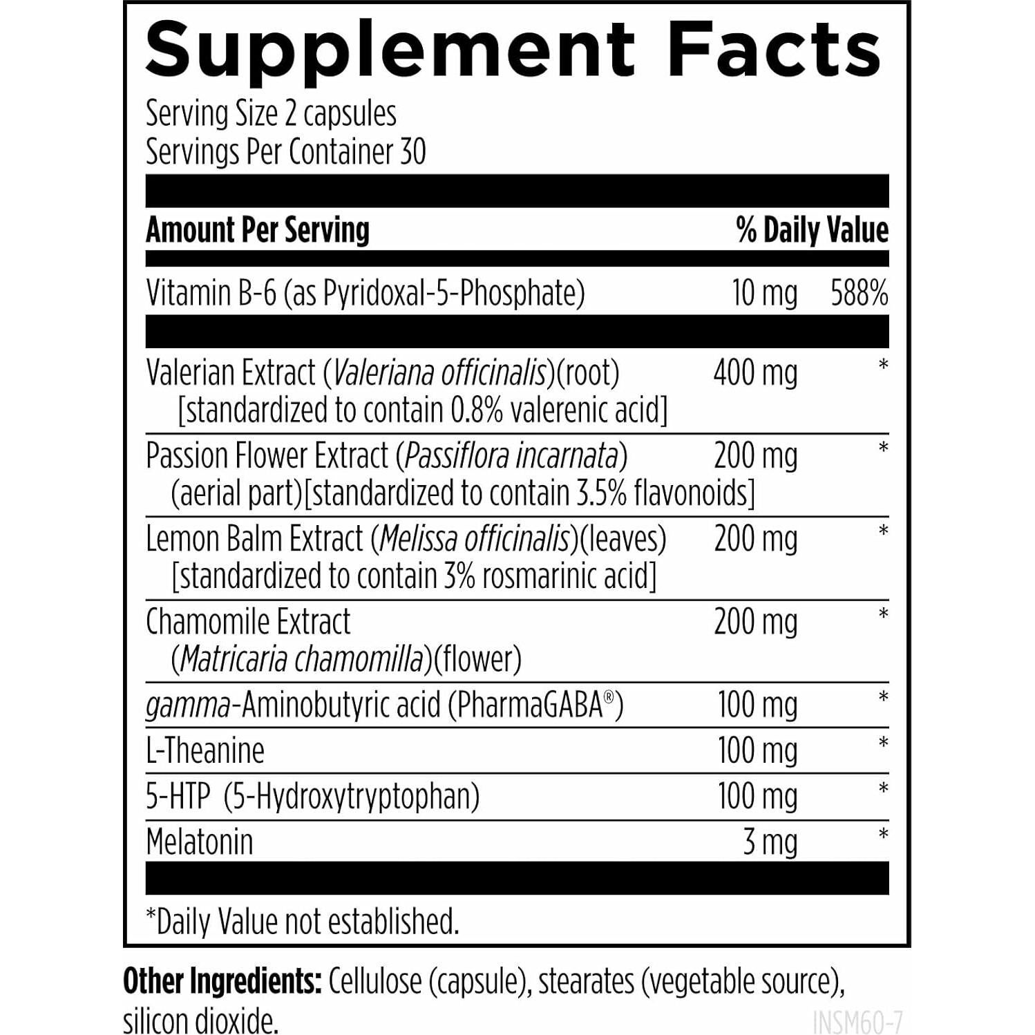 Cápsulas Insomnitol Designs for Health - Suplemento Vegano para Dormir con Melatonina y L-Theanina (60 Cápsulas)