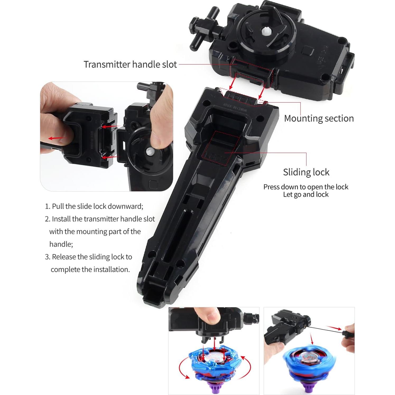 Lanzador Bey Blade Burst Desamvap BX Negro con Agarre