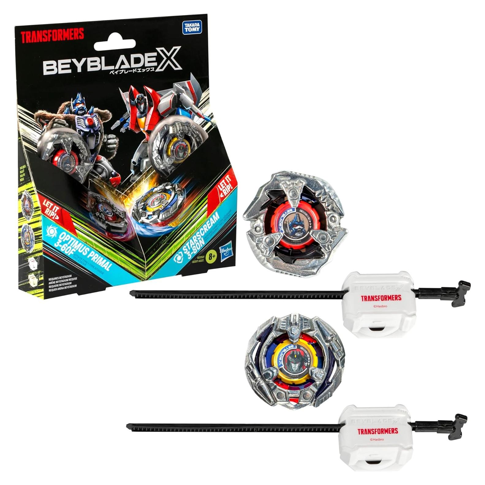 Hasbro Beyblade X Transformers Collab Optimus Primal 3-60F vs. Starscream 3-80N, Multipack