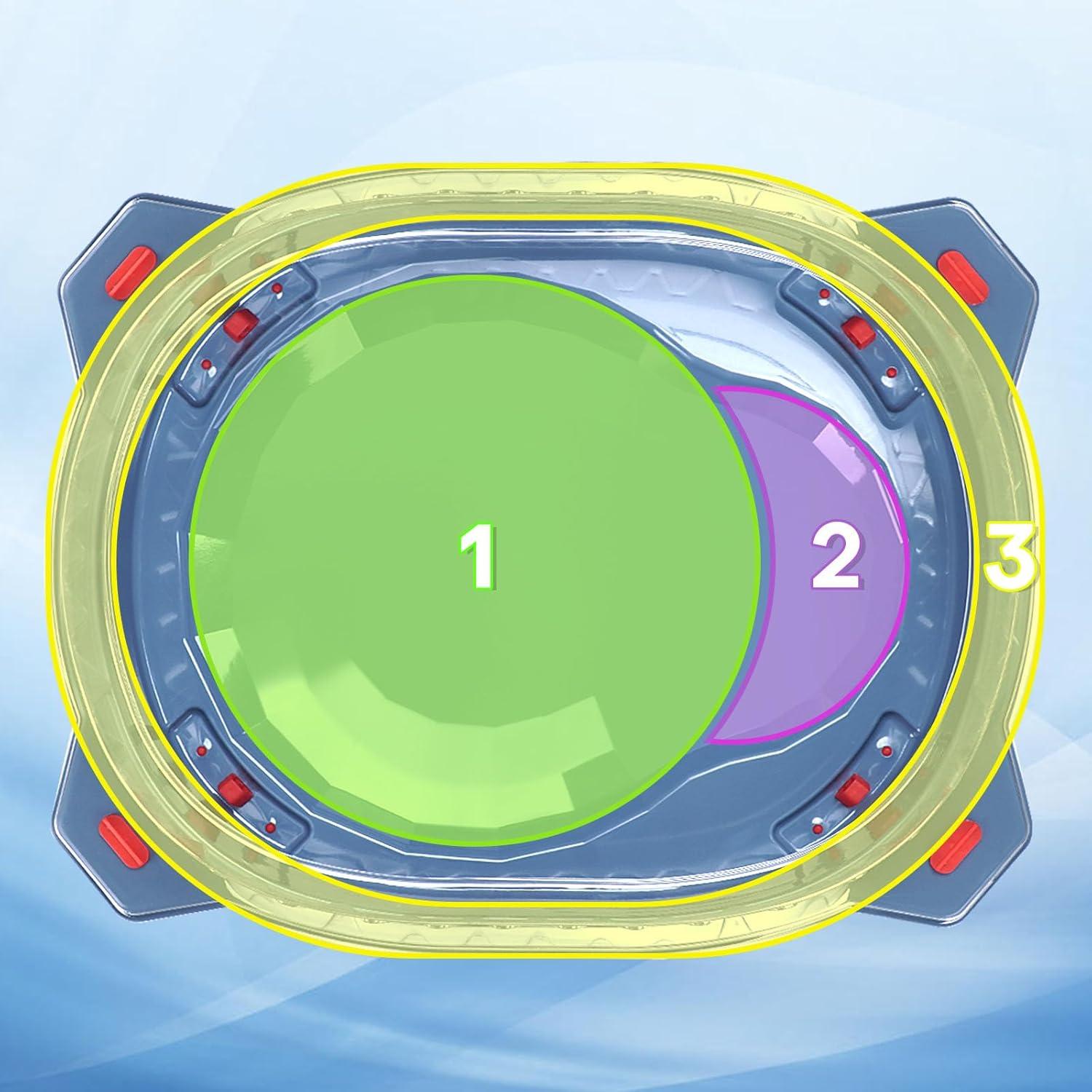 Juego de Batalla de Trompos BUPASAK con Estadio y 6 Trompos