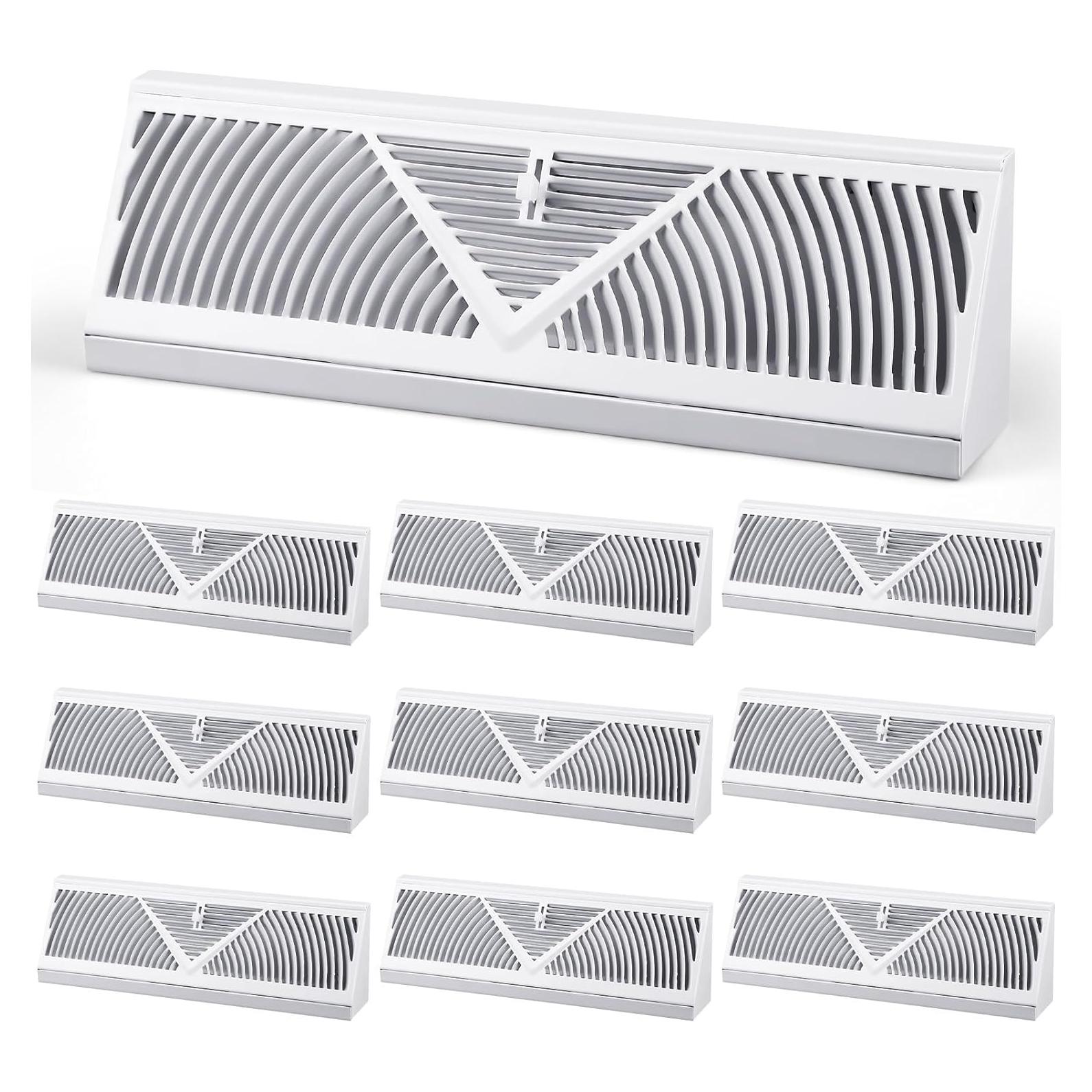 Paquete de 10 rejillas de ventilación blancas 38.1 cm Yaocom