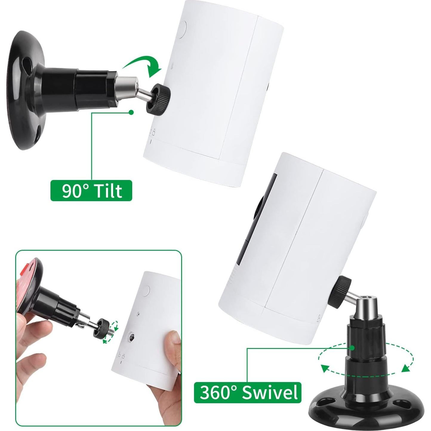 Soporte de Pared Adhesivo para Cámara Ring - 2 Paquetes, Negro