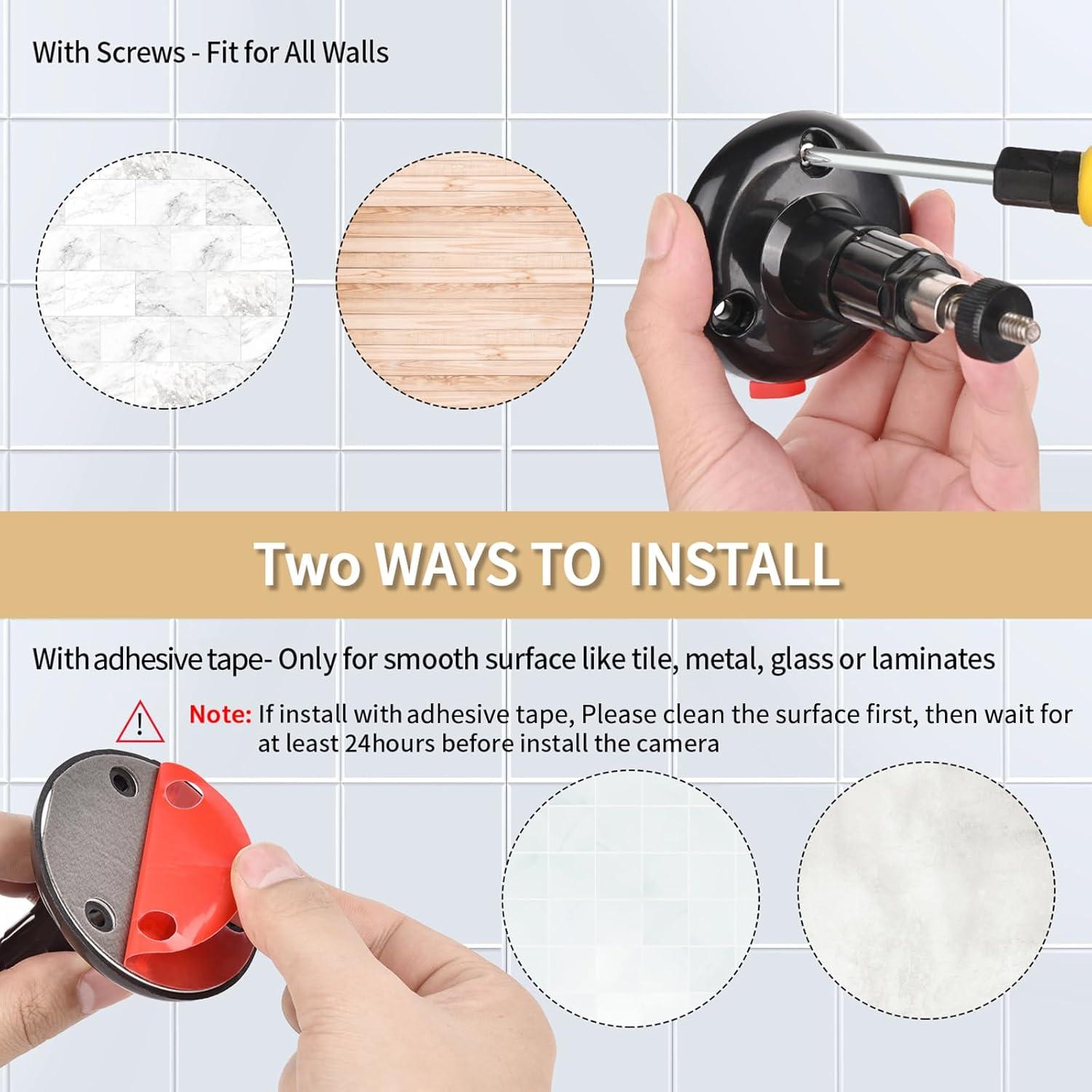 Soporte de Pared Adhesivo para Cámara Ring - 2 Paquetes, Negro