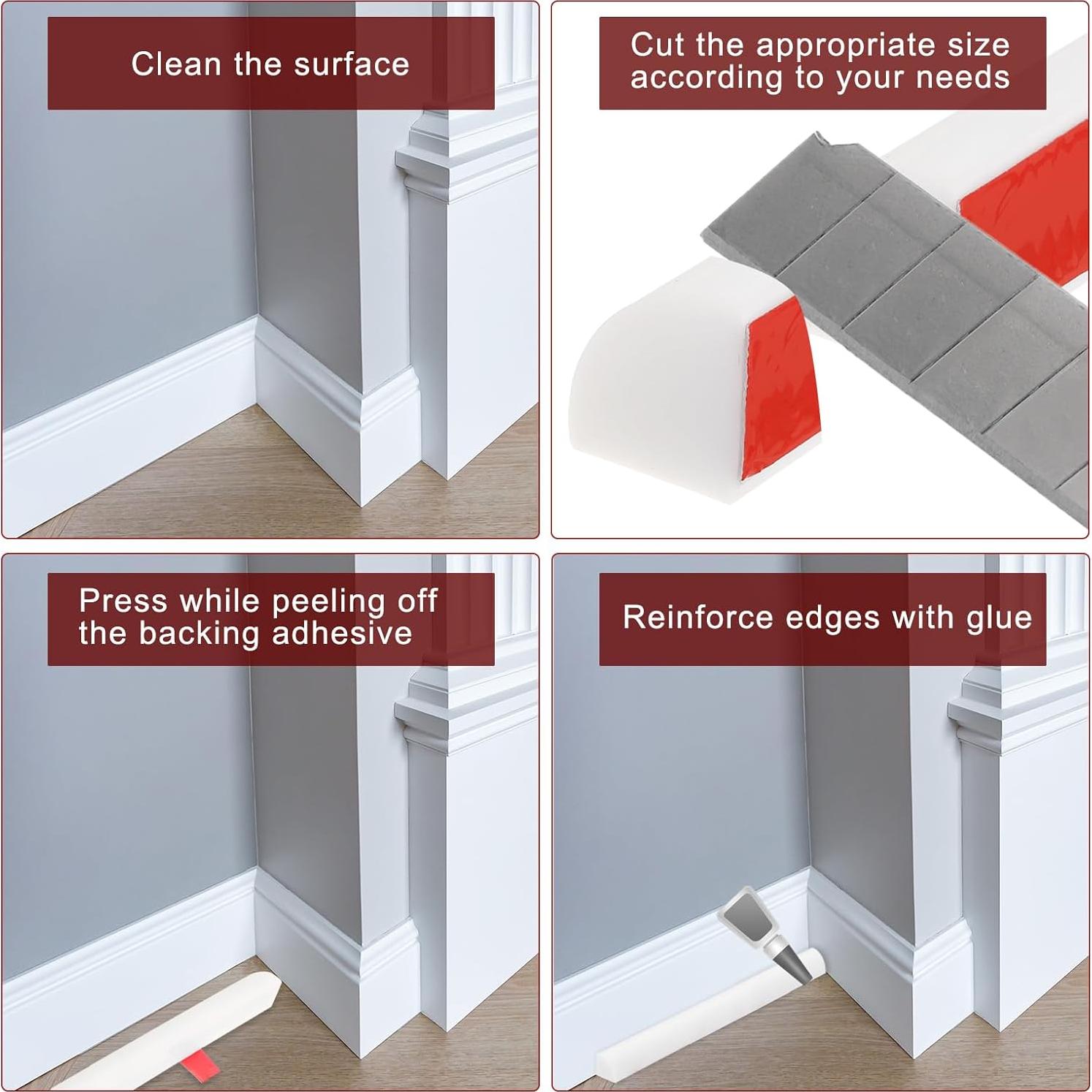 Moldura Flexible Autoadhesiva uxcell 500mm Gris para Baño