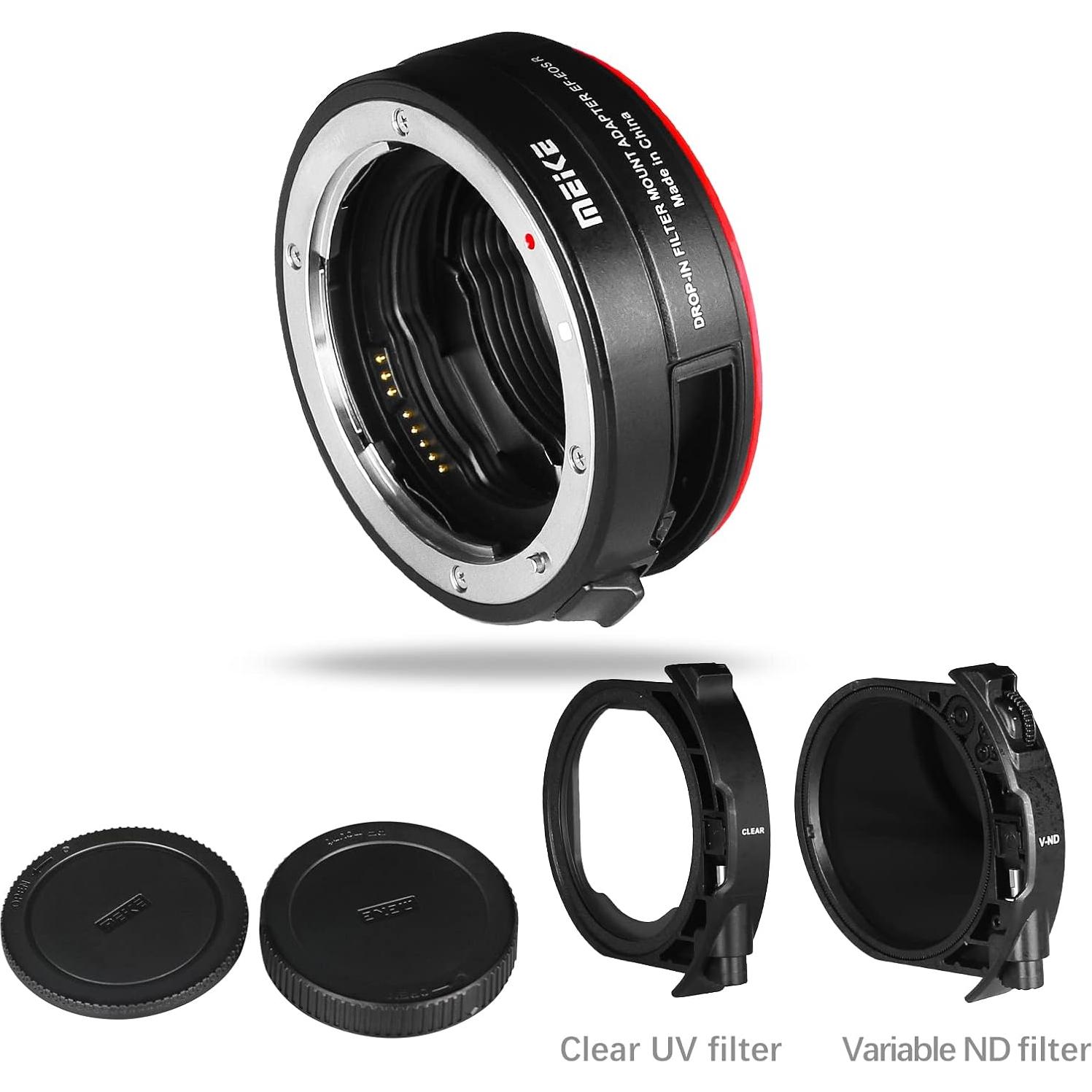 Adaptador Meike MK-EFTR-C para Canon EF a EOS R con Filtro ND y UV