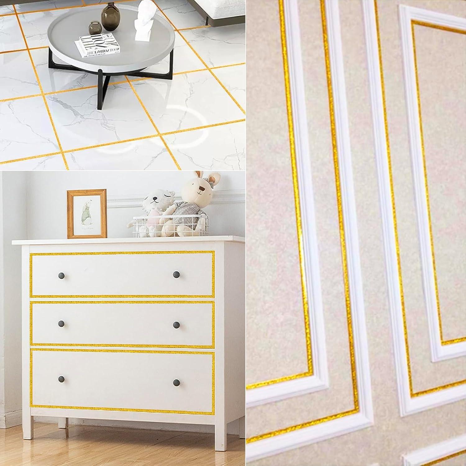 Moldura de Techo Autoadhesiva Dorada WSIWZAI 12.5x12.5cm