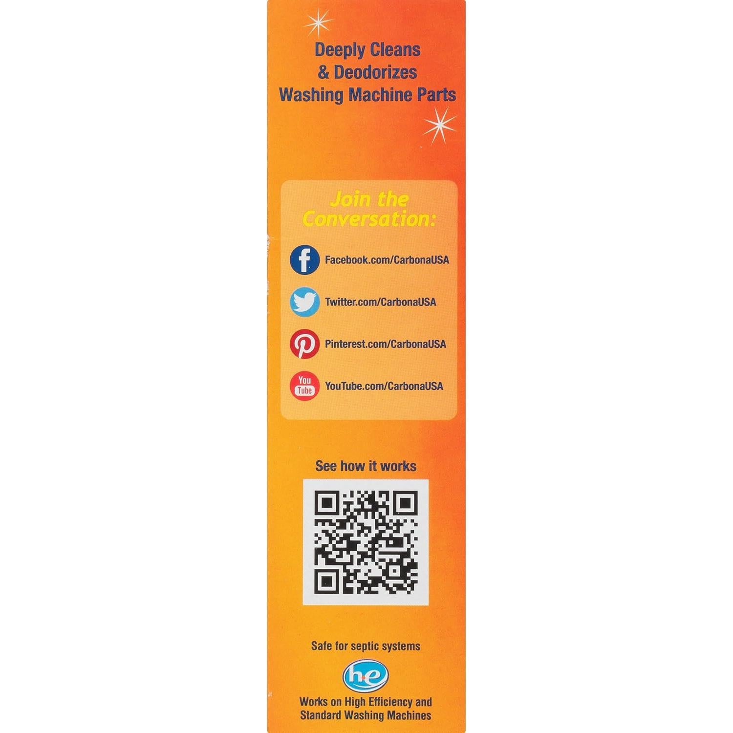 Limpiador de Lavadora Carbona 299g | Elimina Olores y Residuos