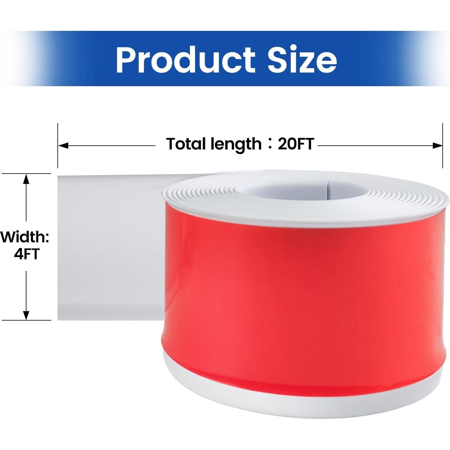 Muzata Moldura de Zócalo Flexible Autoadhesiva 10 cm x 6 m Blanco