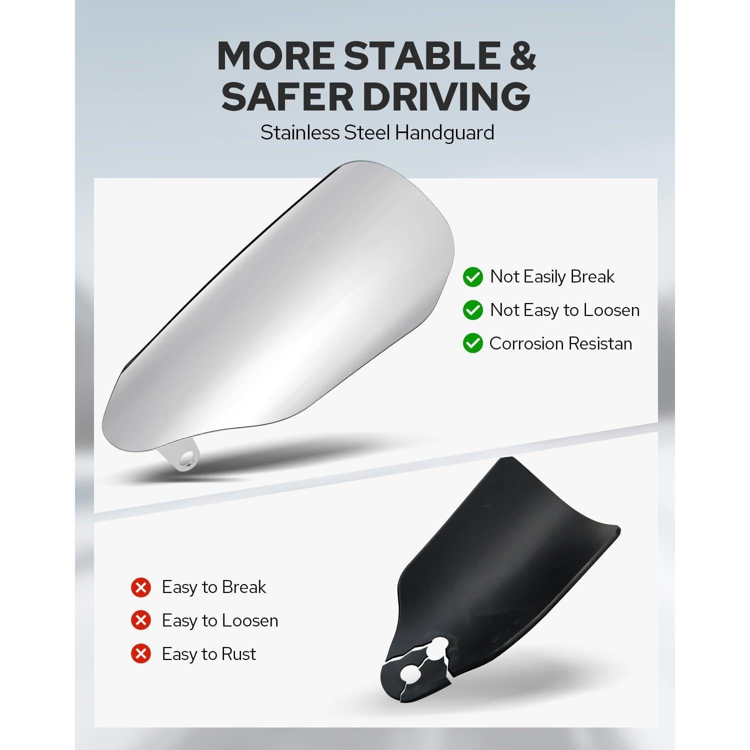 Guardamanos de Acero Inoxidable Benlari para Harley 2007-2023