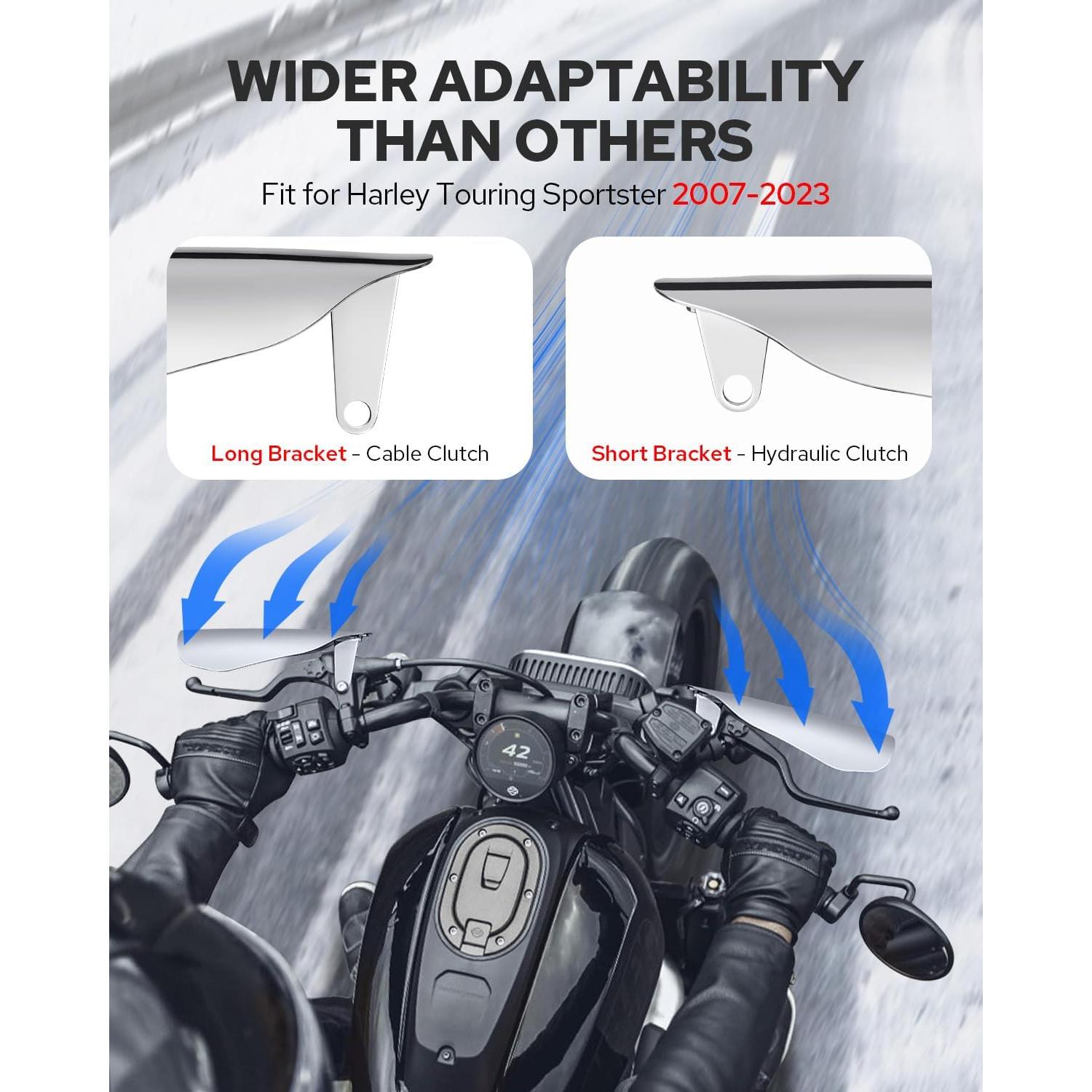 Guardamanos de Acero Inoxidable Benlari para Harley 2007-2023