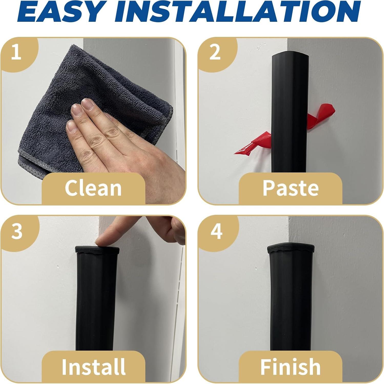 Protector de Esquinas de Pared TONGMO 1x1x91.44 cm Negro - Paquete de 5