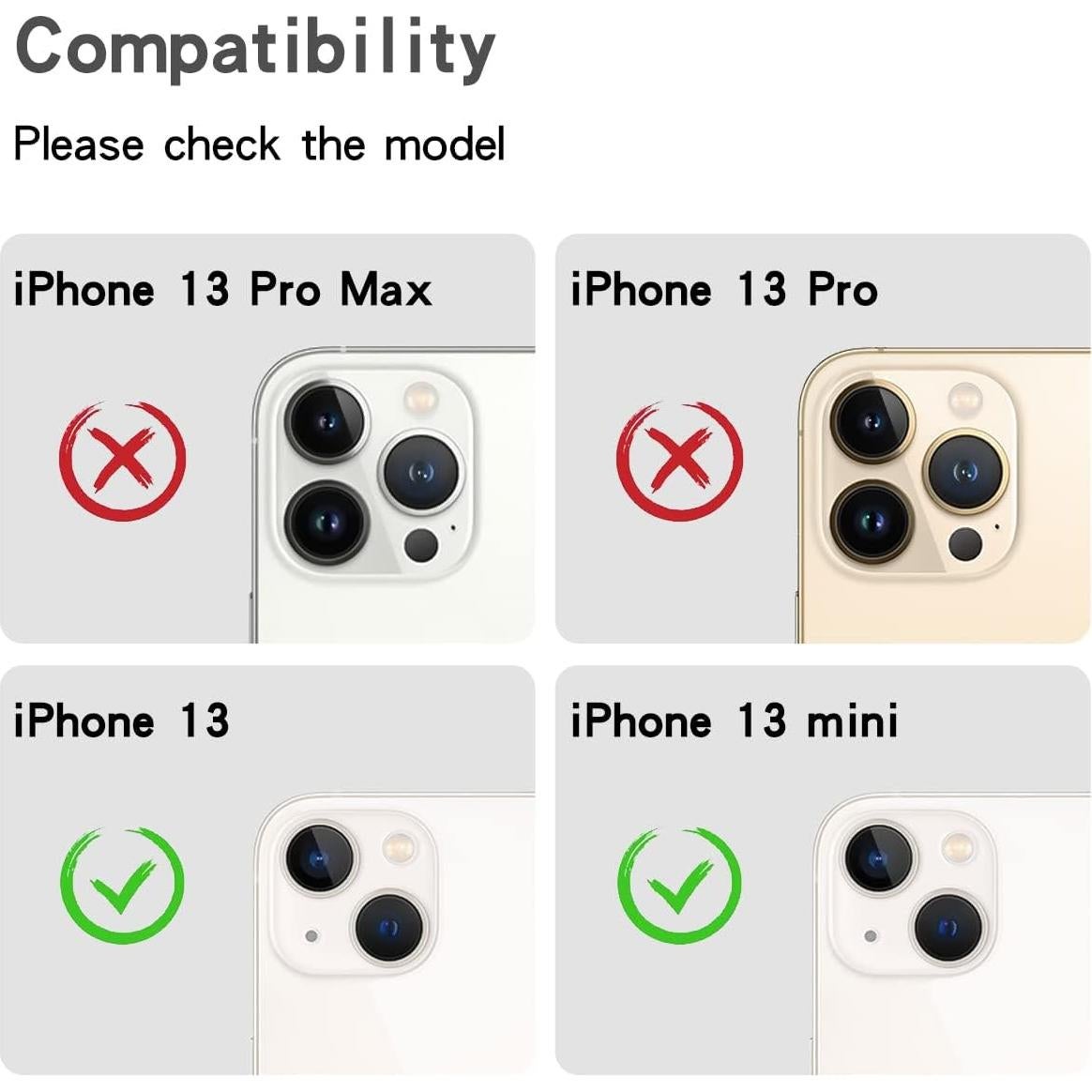 Protector de Lente de Cámara Brillante Cavdycidy para iPhone 13