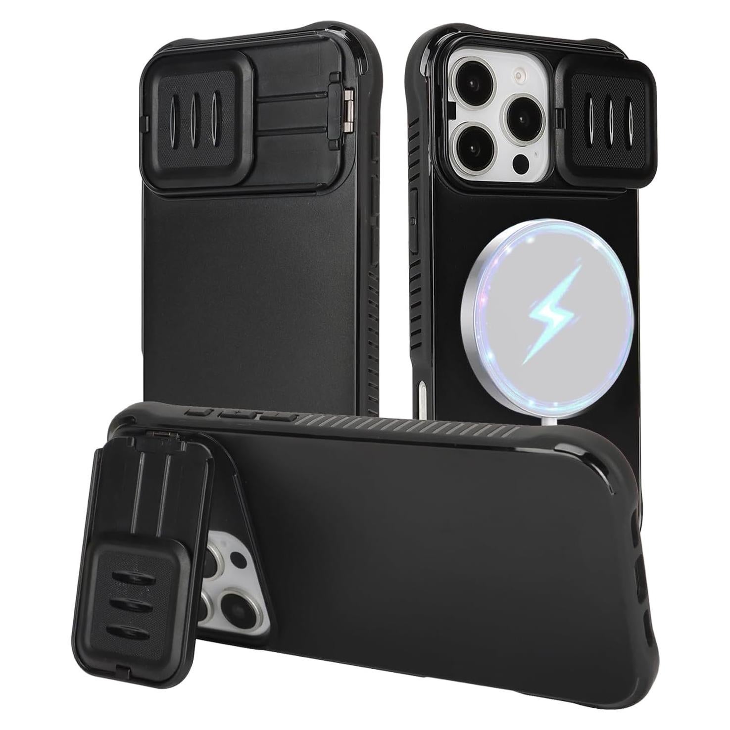Funda CoozCase para iPhone 16 Pro Max con soporte y tapa cámara
