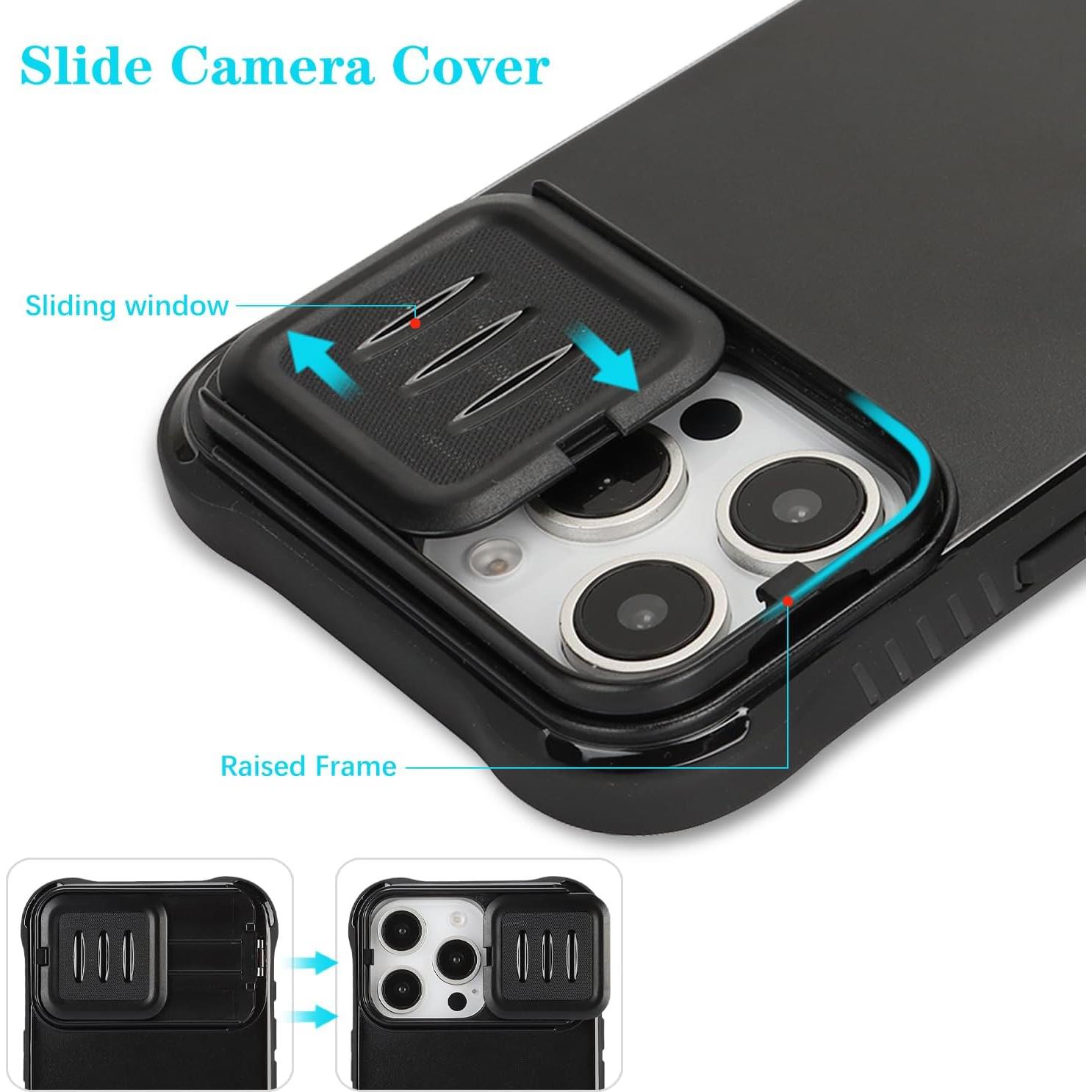 Funda CoozCase para iPhone 16 Pro Max con soporte y tapa cámara