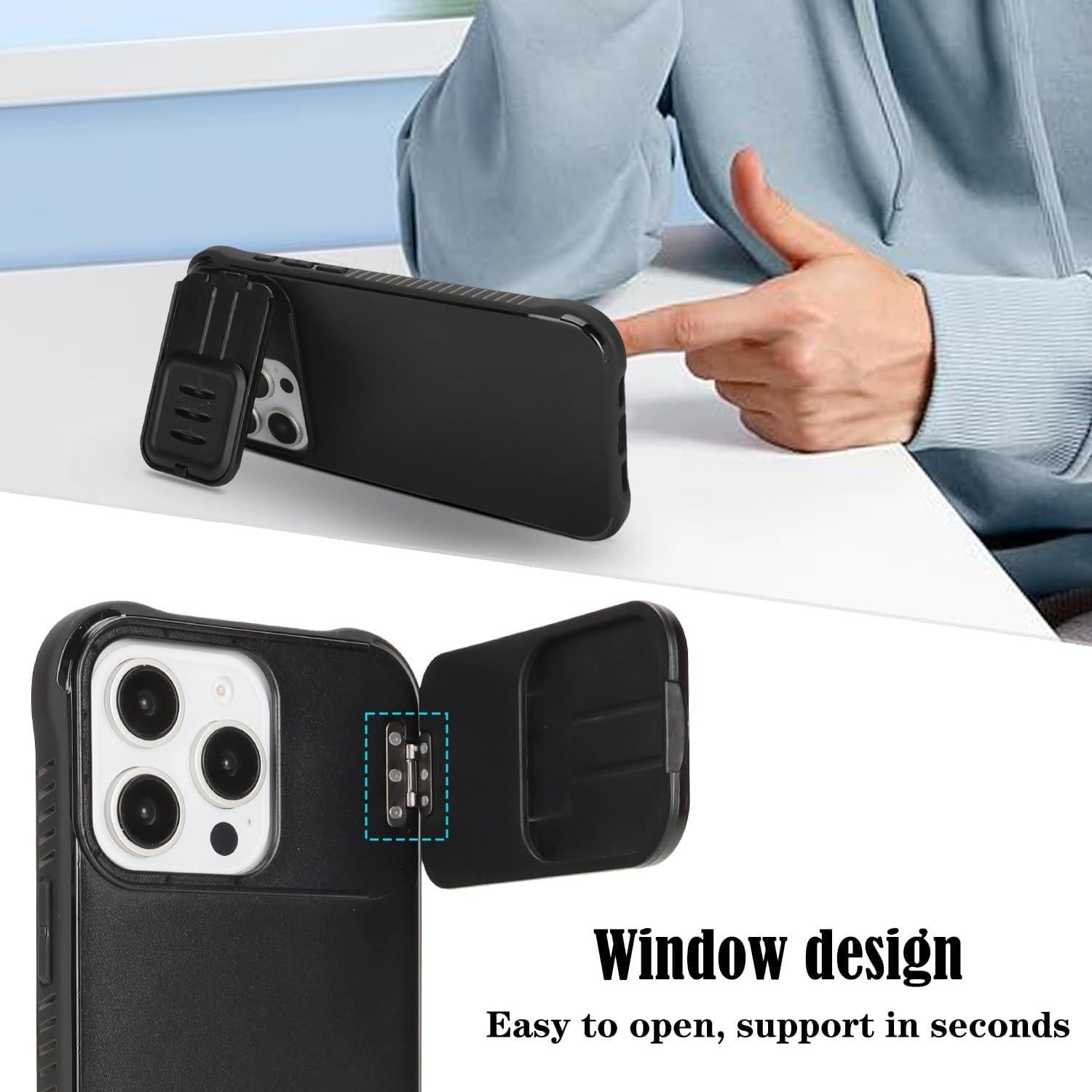 Funda CoozCase para iPhone 16 Pro Max con soporte y tapa cámara