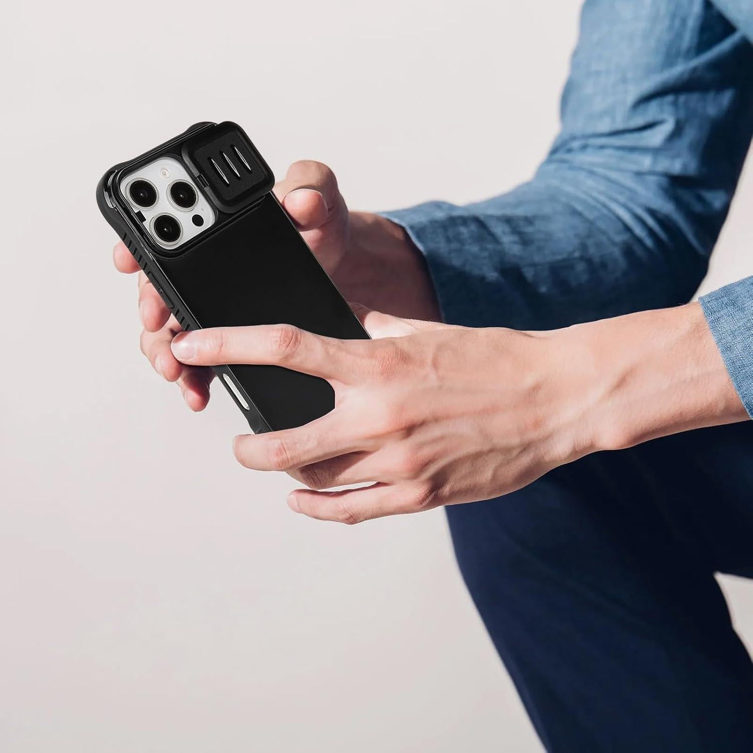 Funda CoozCase para iPhone 16 Pro Max con soporte y tapa cámara