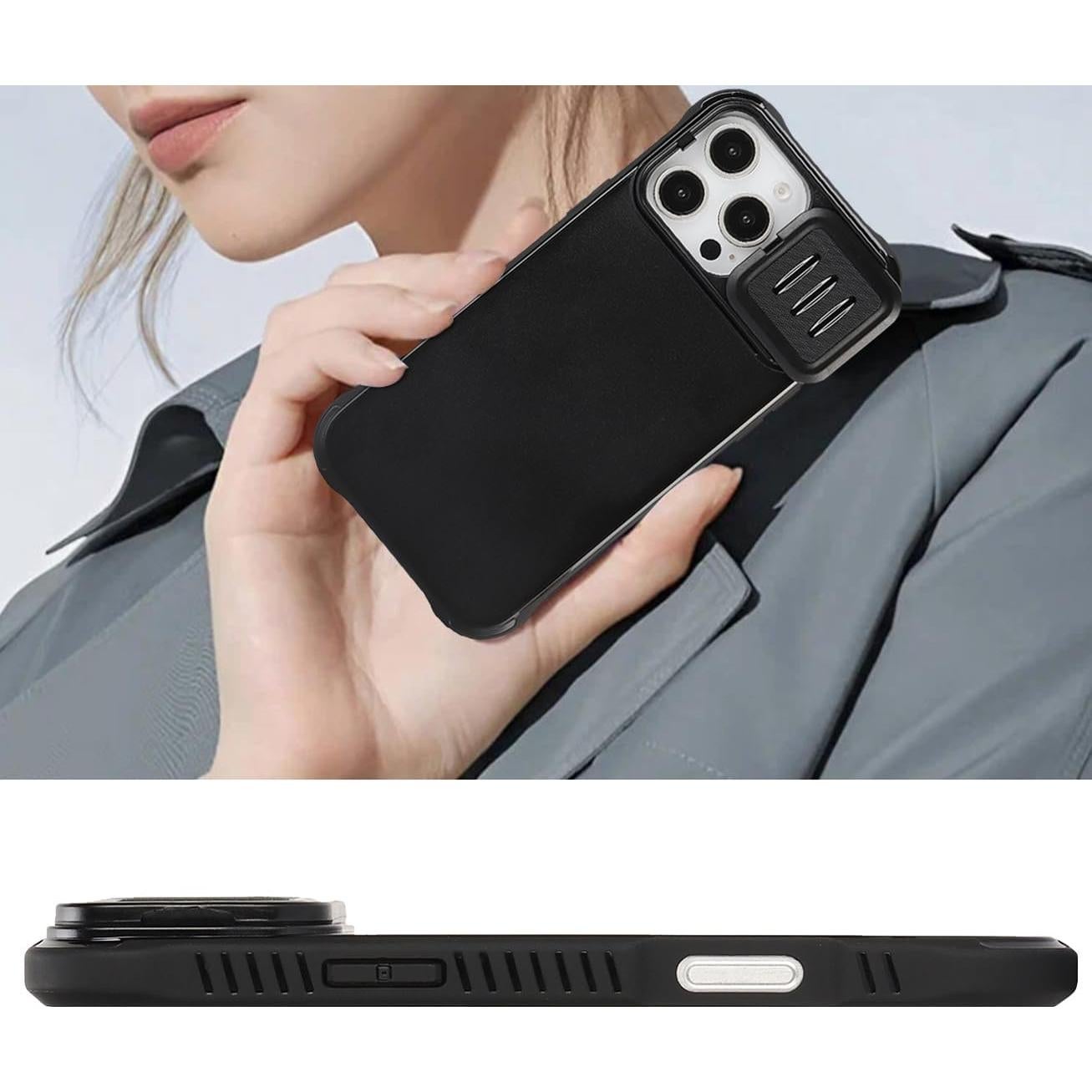 Funda CoozCase para iPhone 16 Pro Max con soporte y tapa cámara