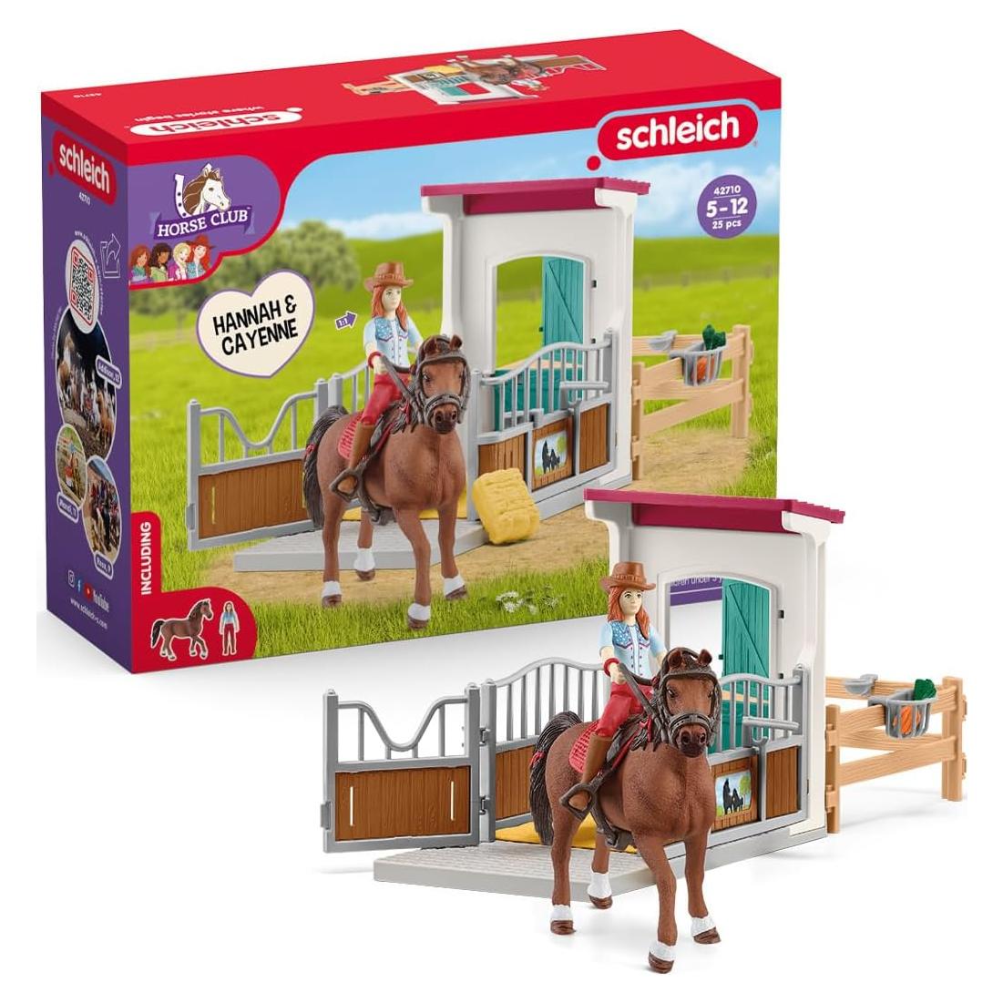 Juego de Establo Schleich 25 Piezas Hannah y Cayenne