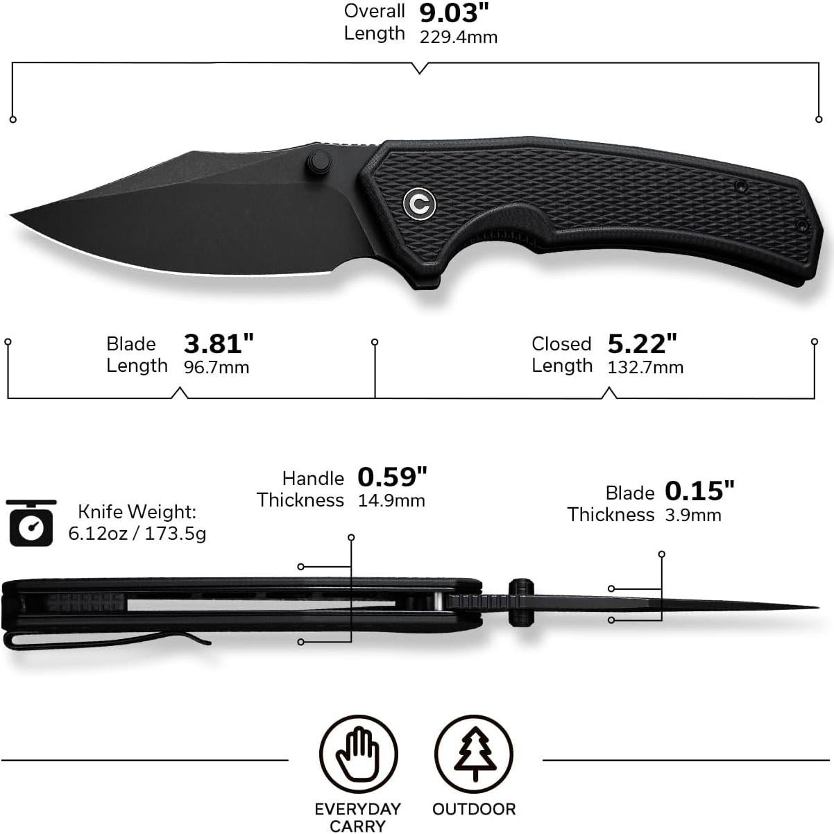 Cuchillo Plegable CIVIVI Vexillum 9.66 cm Nitro-V Mango G10