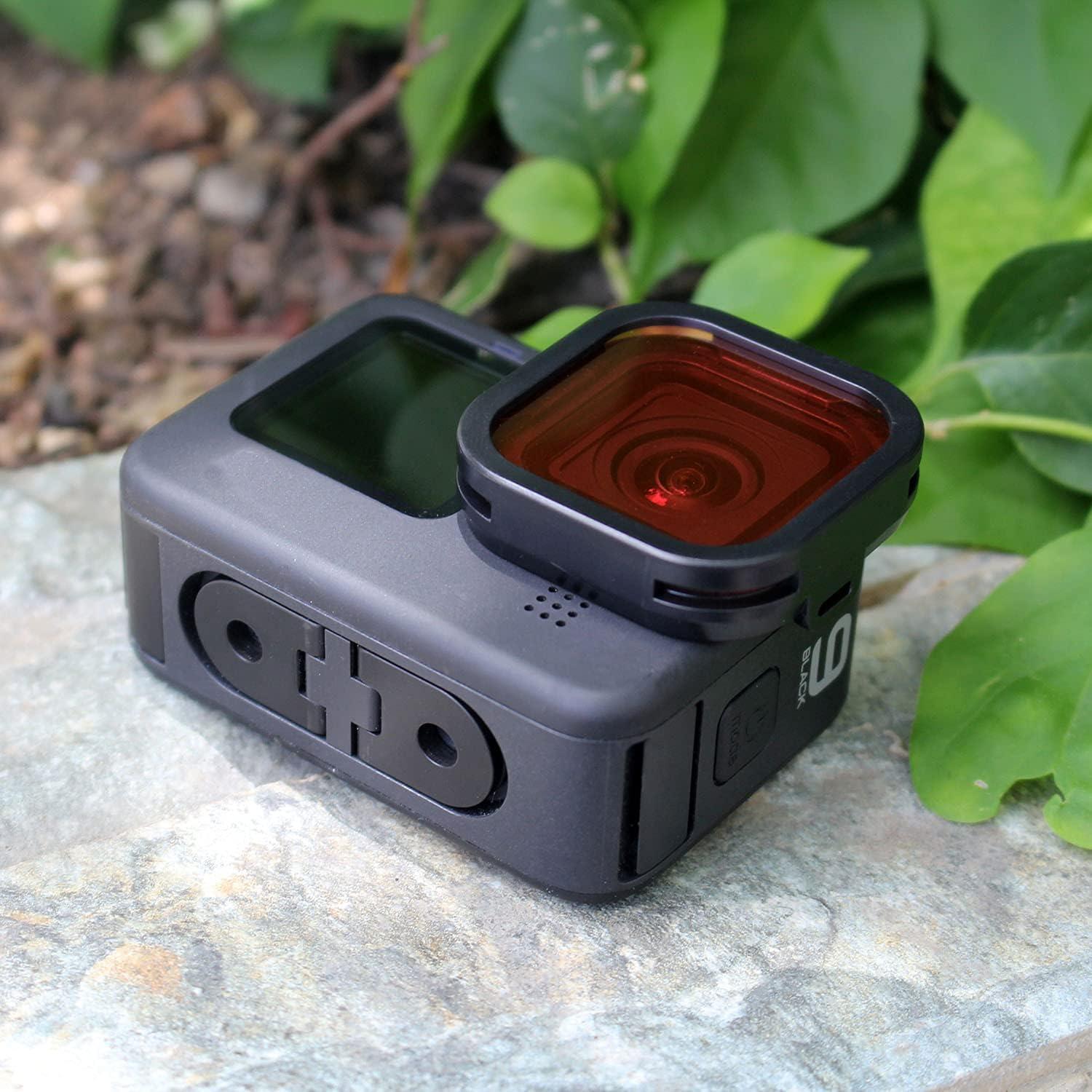 Filtro Subacuático YALLSAME para GoPro HERO9 10 11 12 - Rojo y Magenta