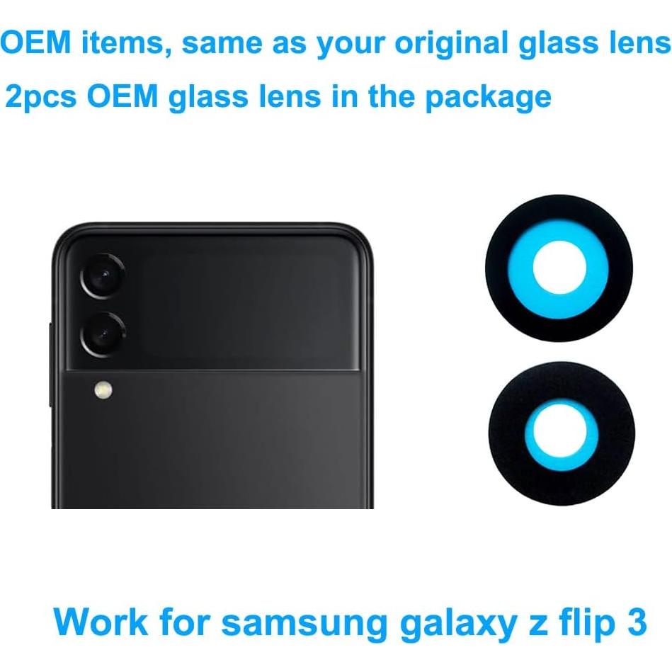 Reemplazo Lente de Cámara Samsung Galaxy Z Flip 3 - 2 Piezas