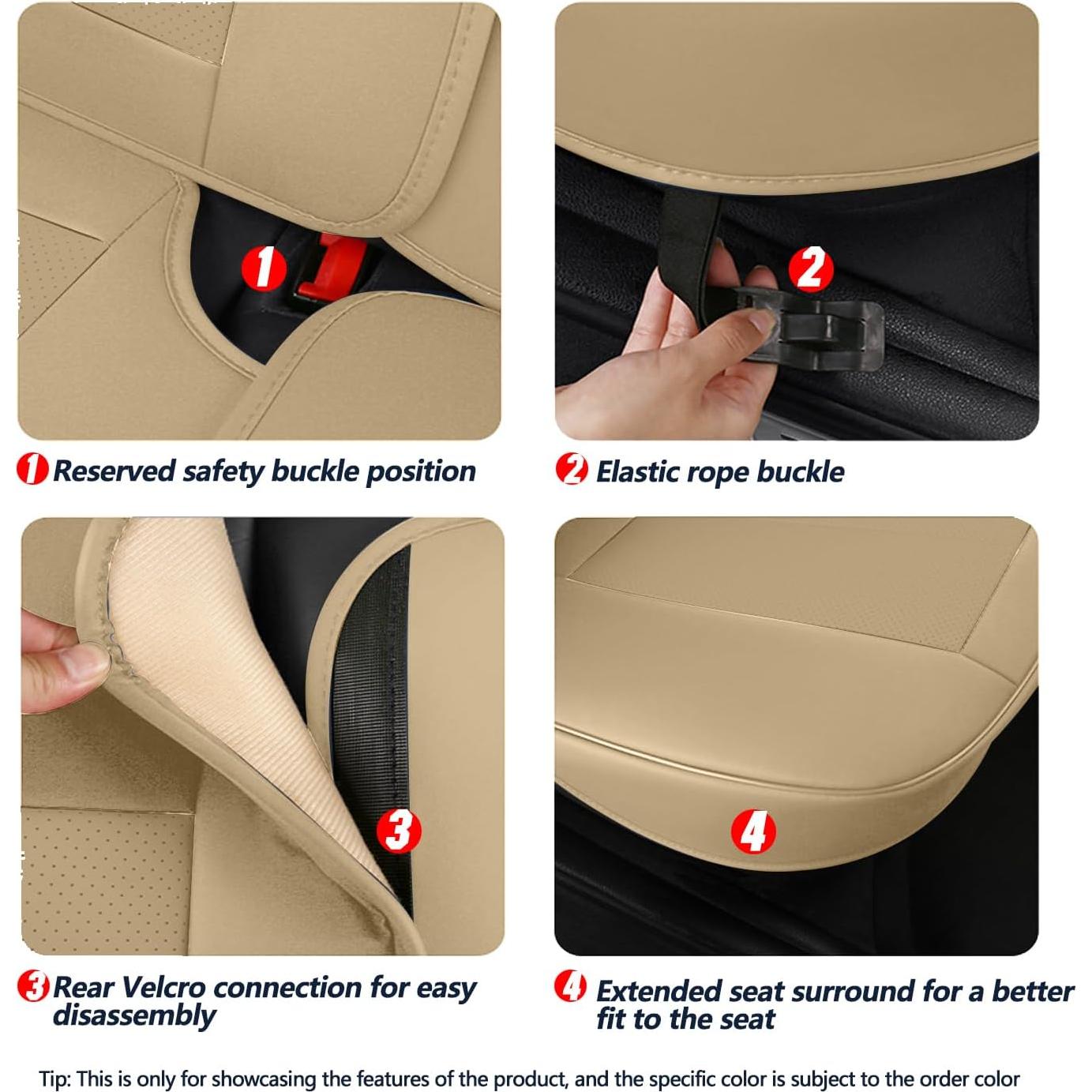 Cubiertas de Asientos de Coche QUYDDC 3D Beige Universal